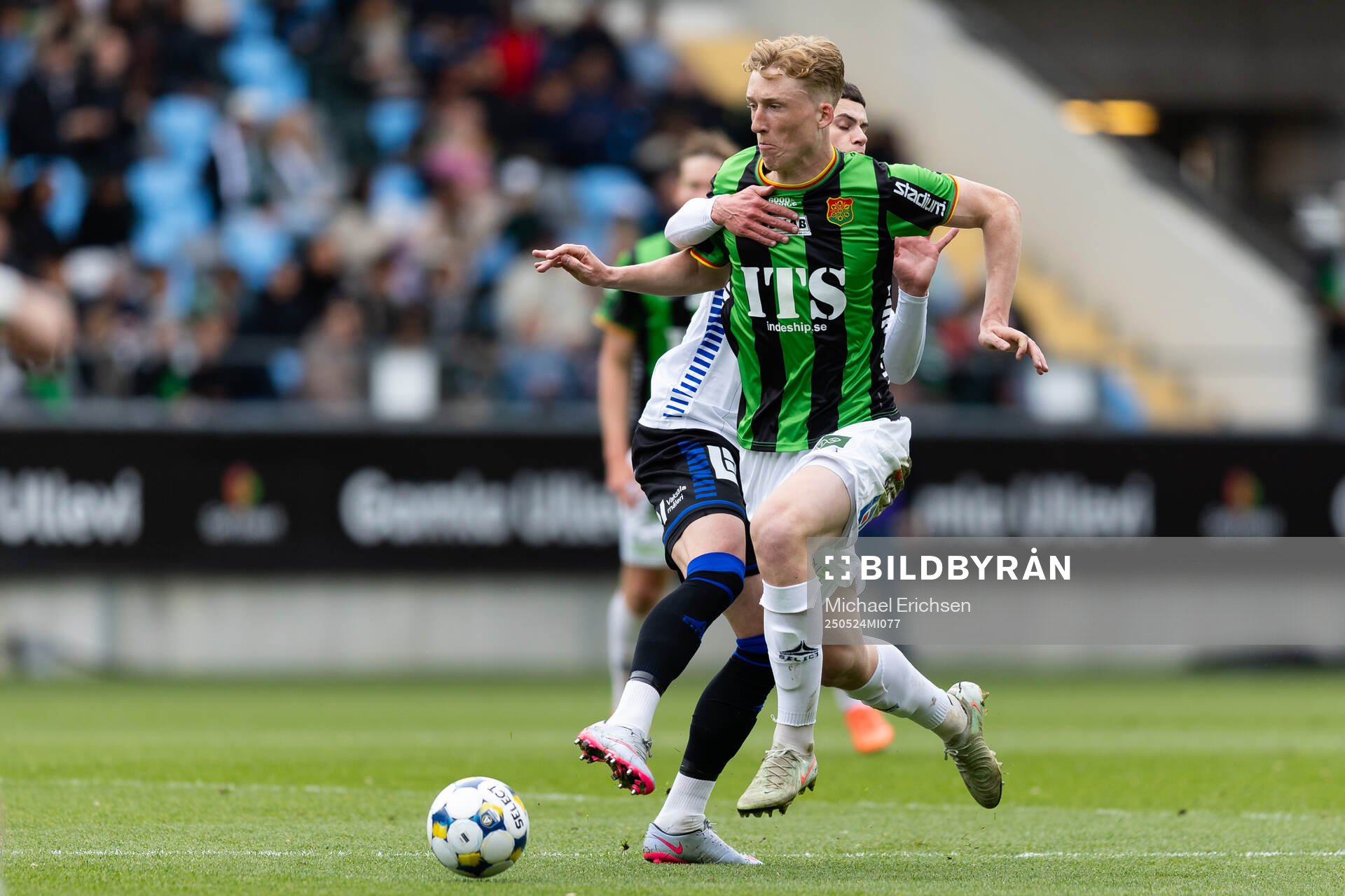GAIS Filip Beckman under fotbollsmatchen i Allsvenskan mellan GAIS och Sirius den 24 maj 2025 i Göteborg. 
