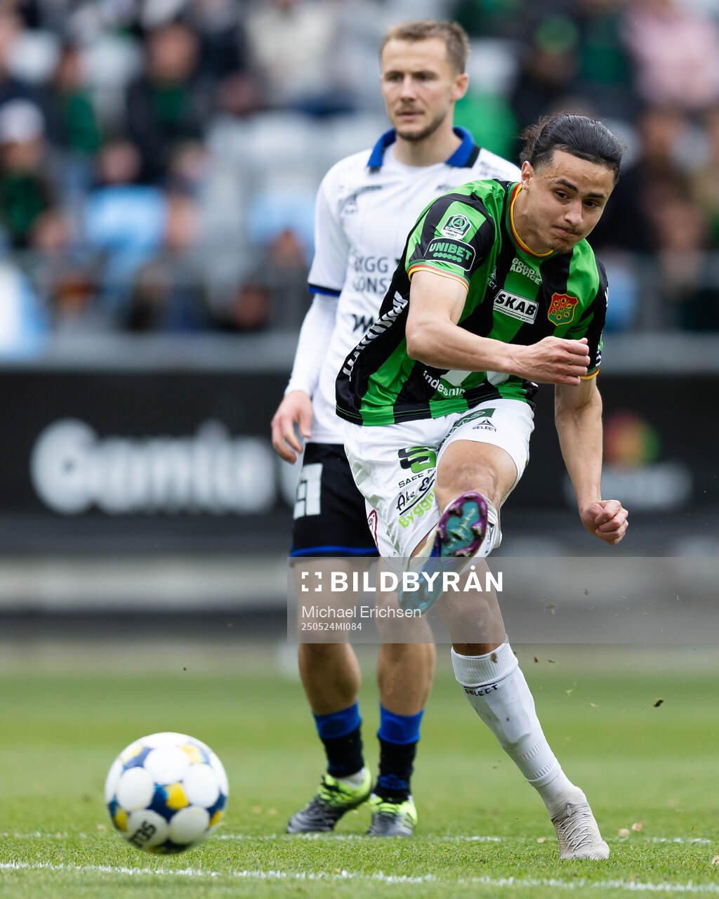 GAIS Amin Boudri under fotbollsmatchen i Allsvenskan mellan GAIS och Sirius den 24 maj 2025 i Göteborg. 
