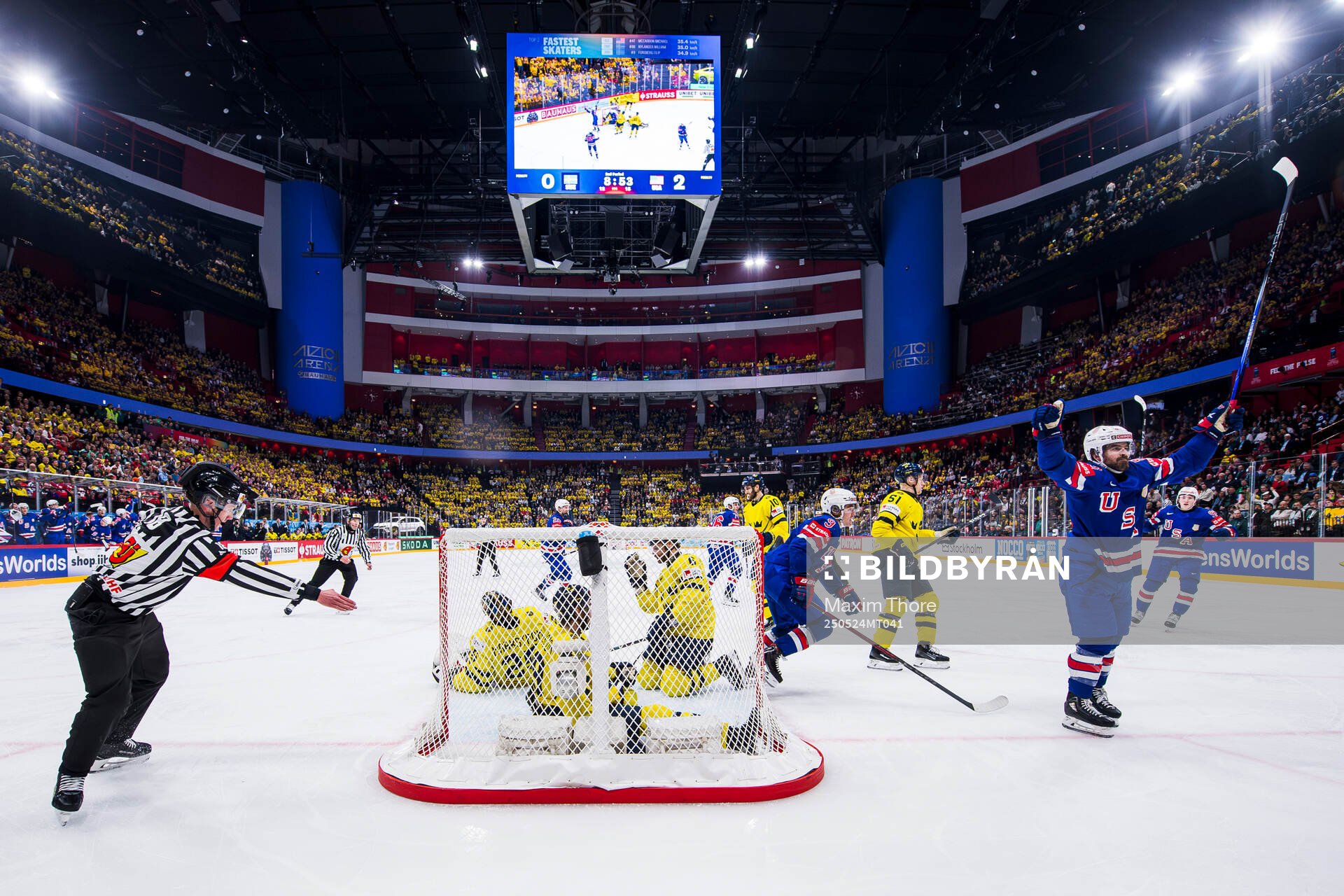 Conor Garland of USA celebrates