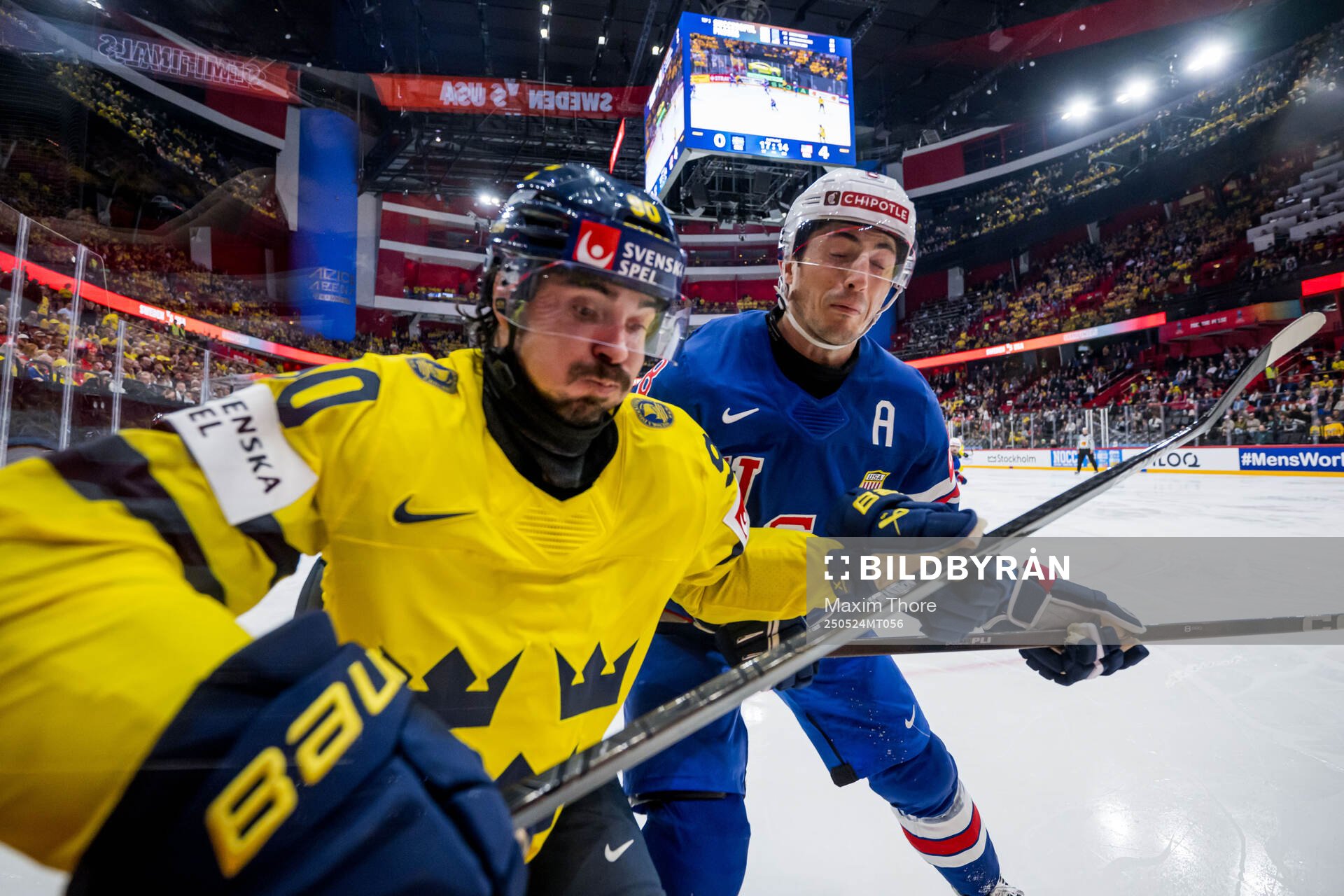 Marcus Johansson of Sweden and Zach Werenski of USA