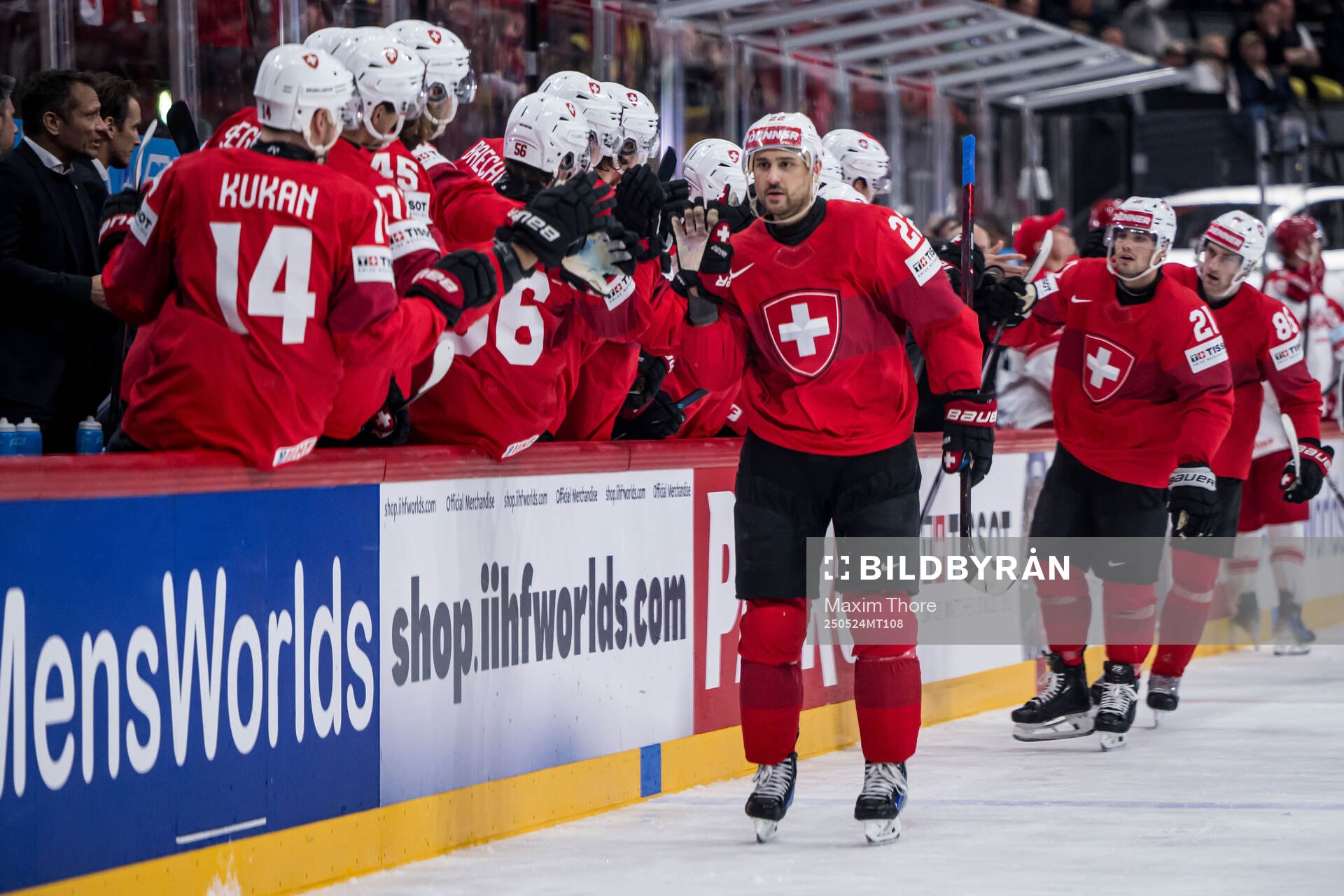 Nino Niederreiter of Switzerland celebrates