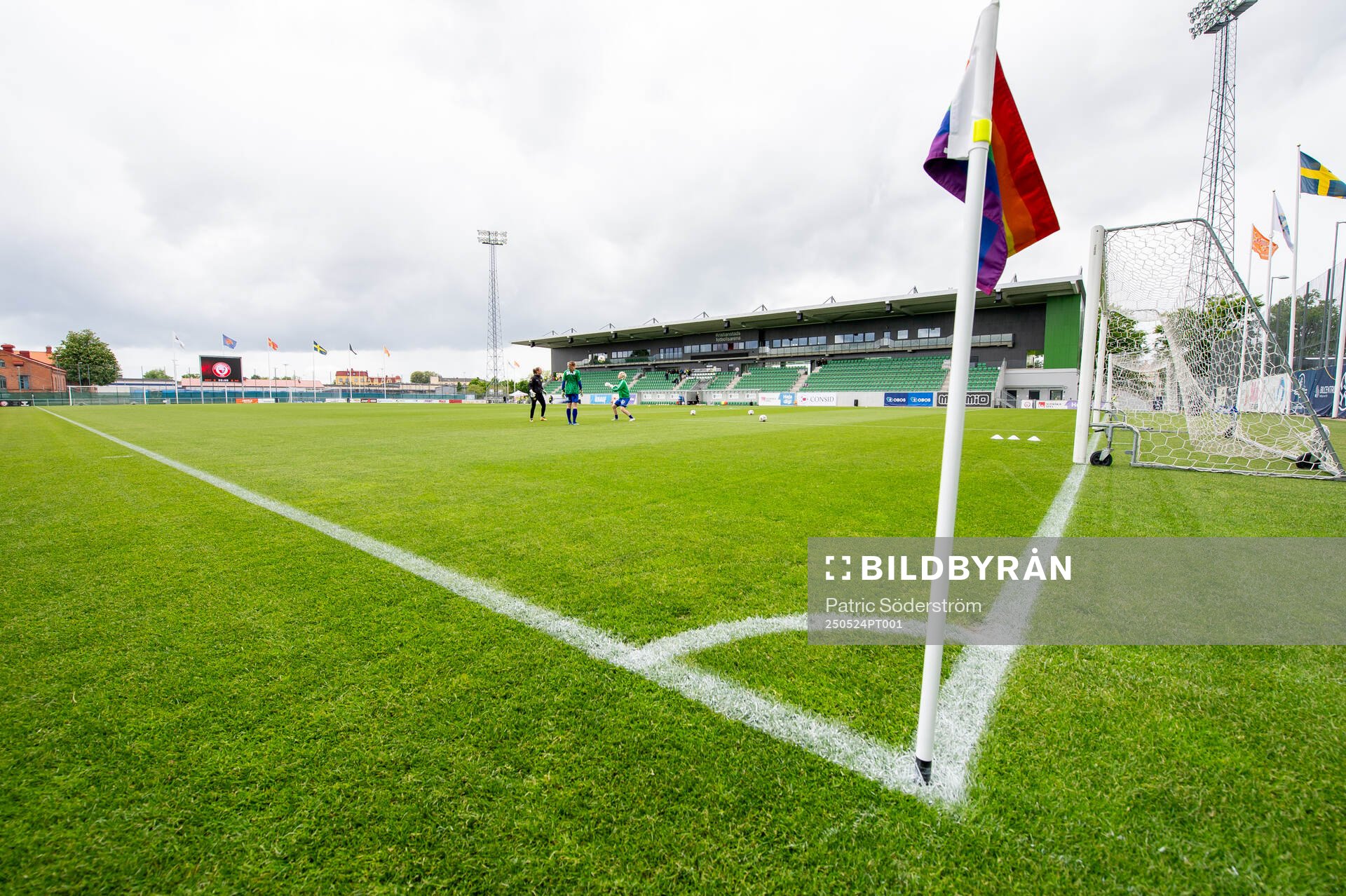 Kristianstads fotbollsarena inför fotbollsmatchen i Damallsvenskan mellan Kristianstad och Hammarby den 24 maj 2025 i Kristianstad.