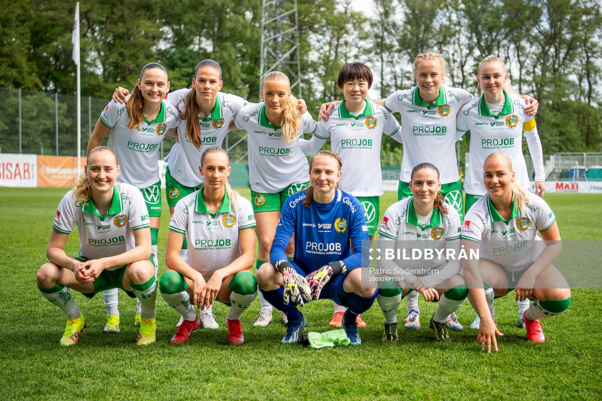 Hammarbys startelva inför fotbollsmatchen i Damallsvenskan mellan Kristianstad och Hammarby den 24 maj 2025 i Kristianstad. 