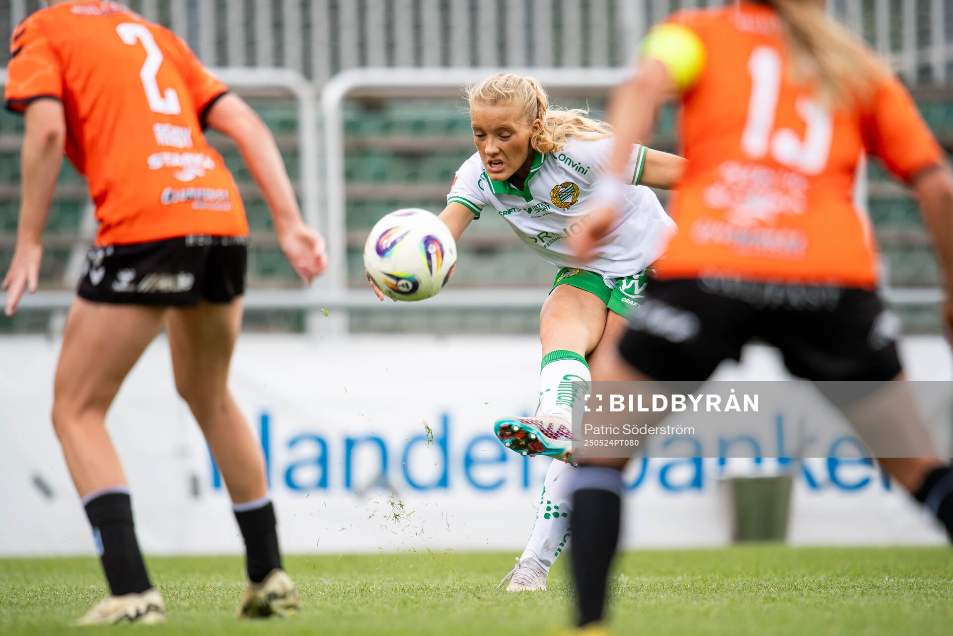 Hammarbys Smilla Holmberg under fotbollsmatchen i Damallsvenskan mellan Kristianstad och Hammarby den 24 maj 2025 i Kristianstad.