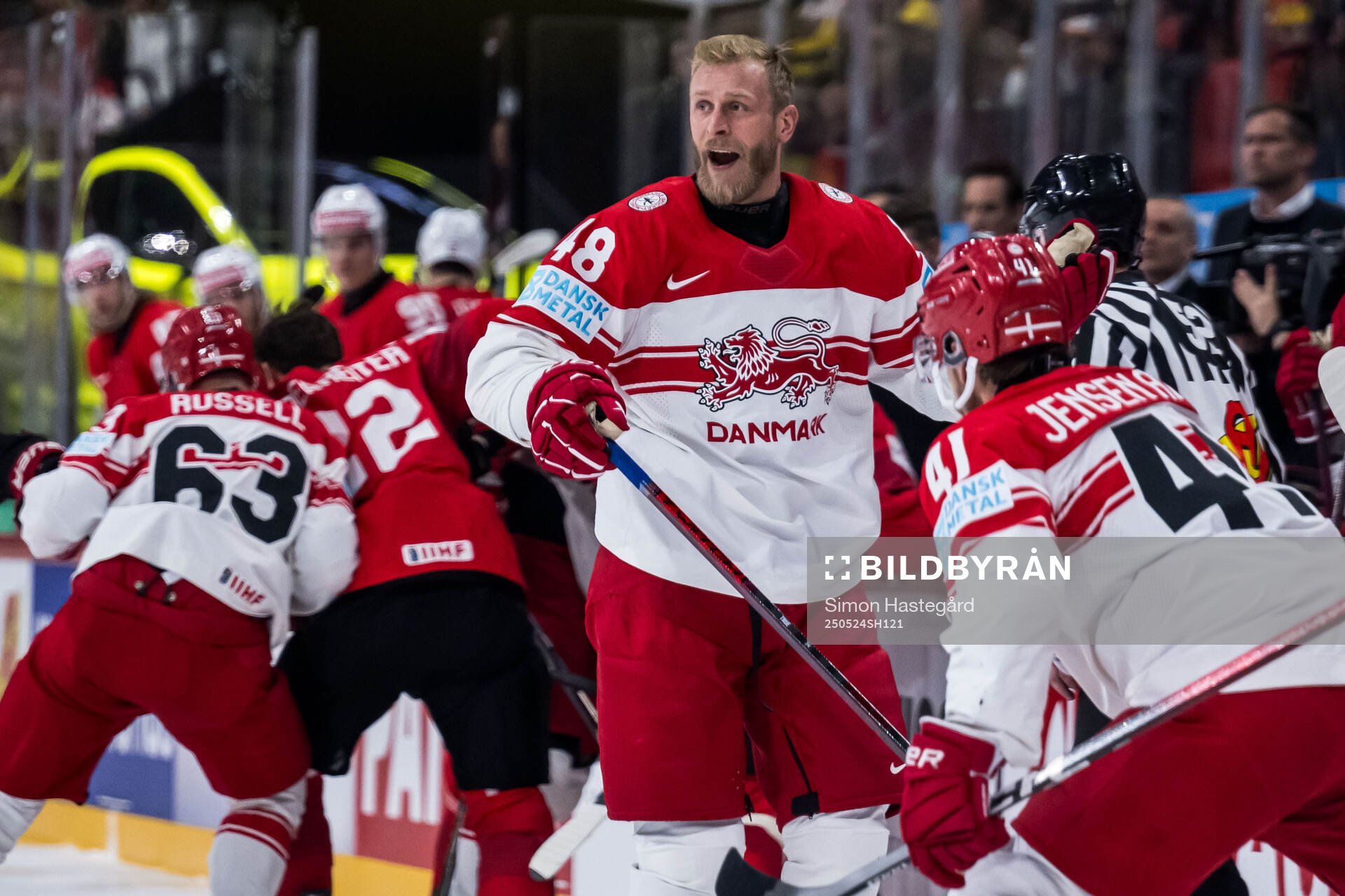 Nicholas B Jensen of Denmark reacts