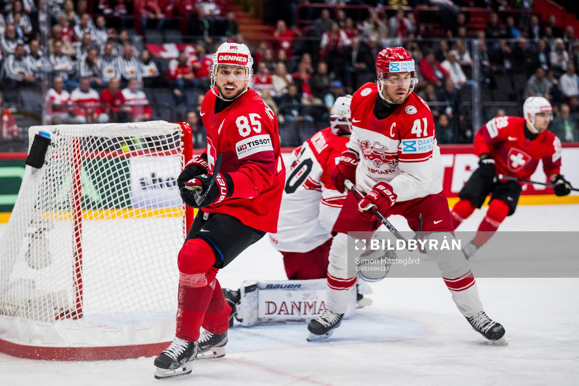 Sven Andrighetto of Switzerland and Jesper Jensen Aabo of