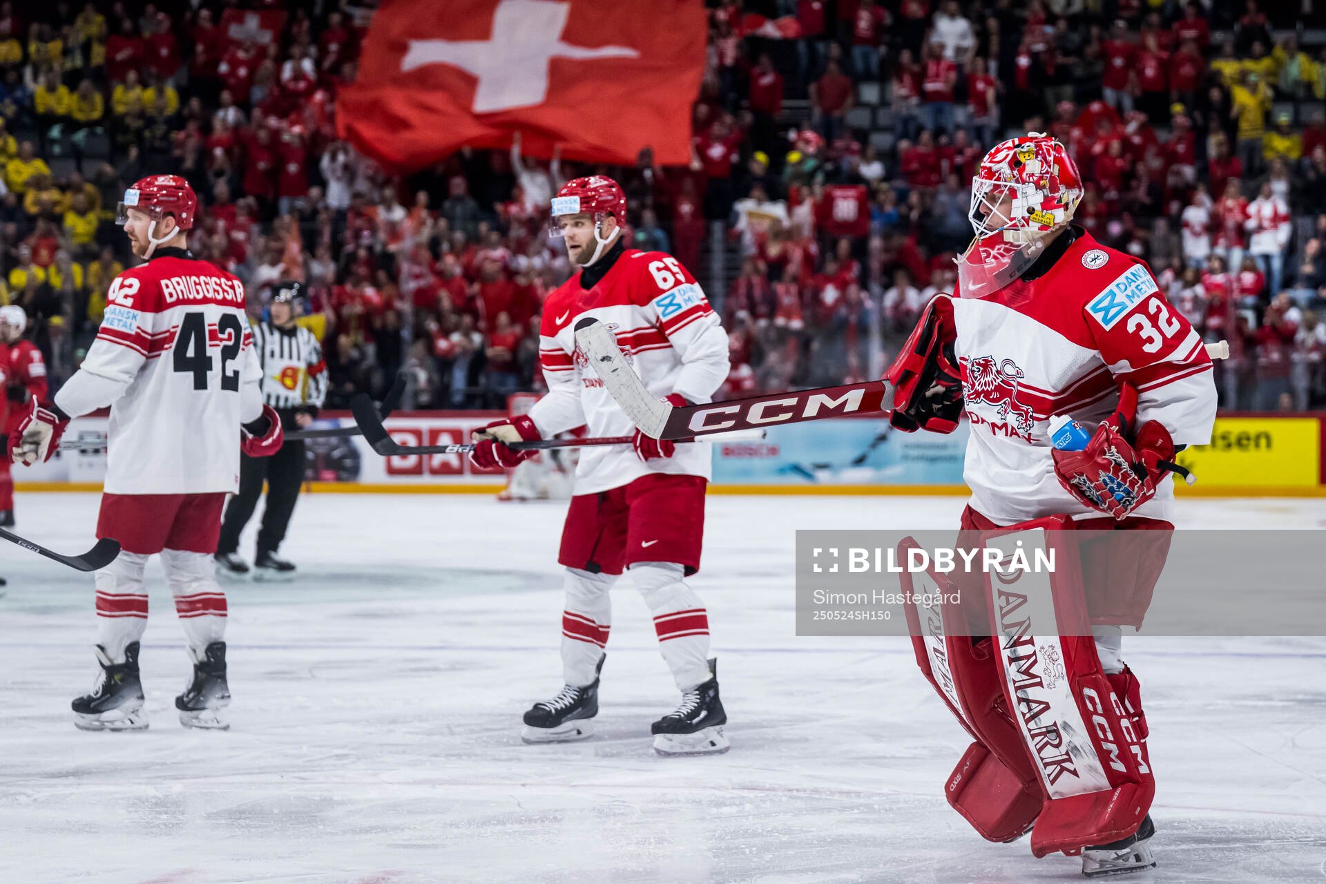 Goaltender Sebastian Dahm of Denmark