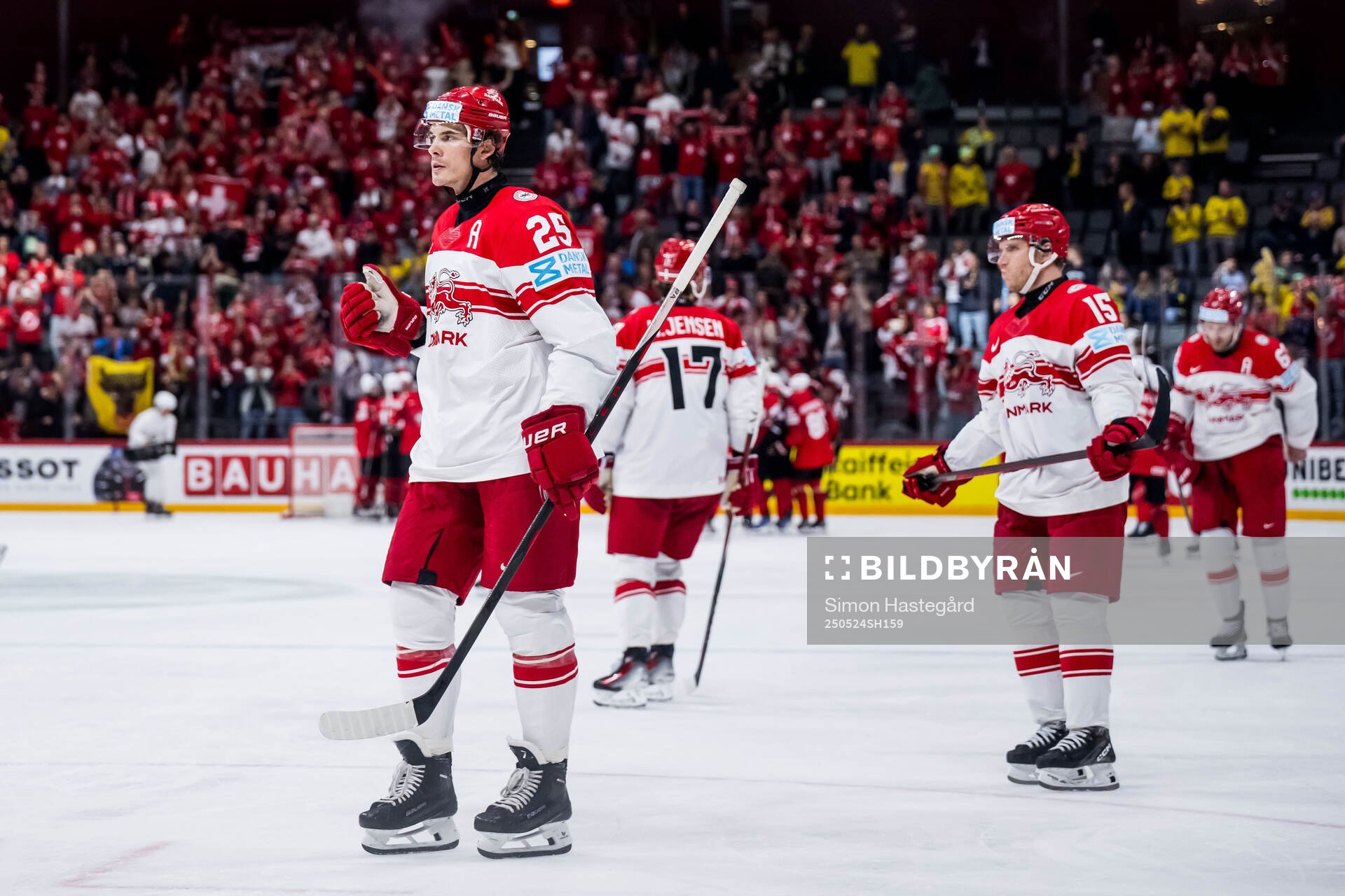 Nicklas Jensen of Denmark looks dejected