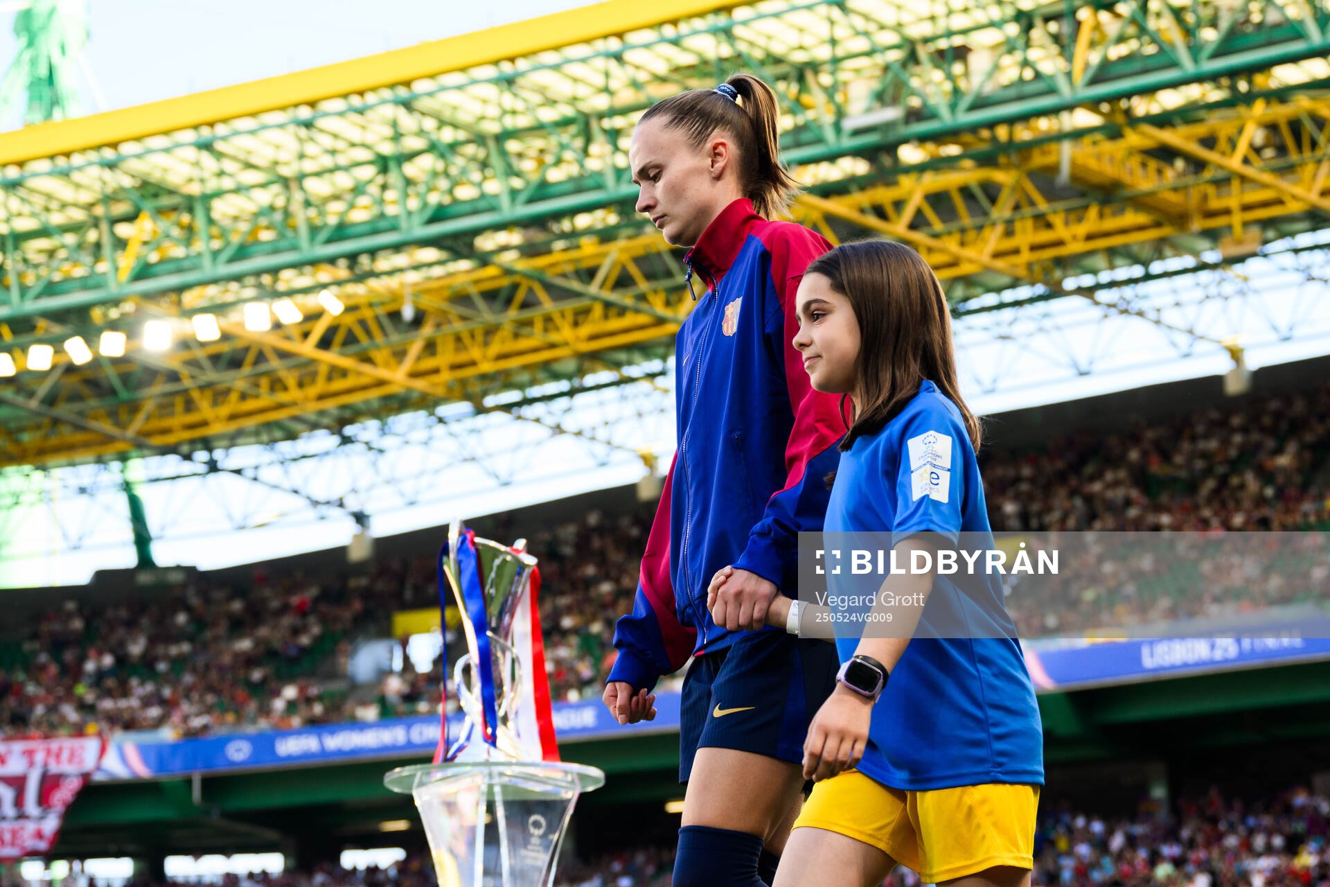 Caroline Graham Hansen of Barcelona ahead of the UEFA Women's Champions League final match between Arsenal and Barcelona on May 24, 2025 in Lisbon.