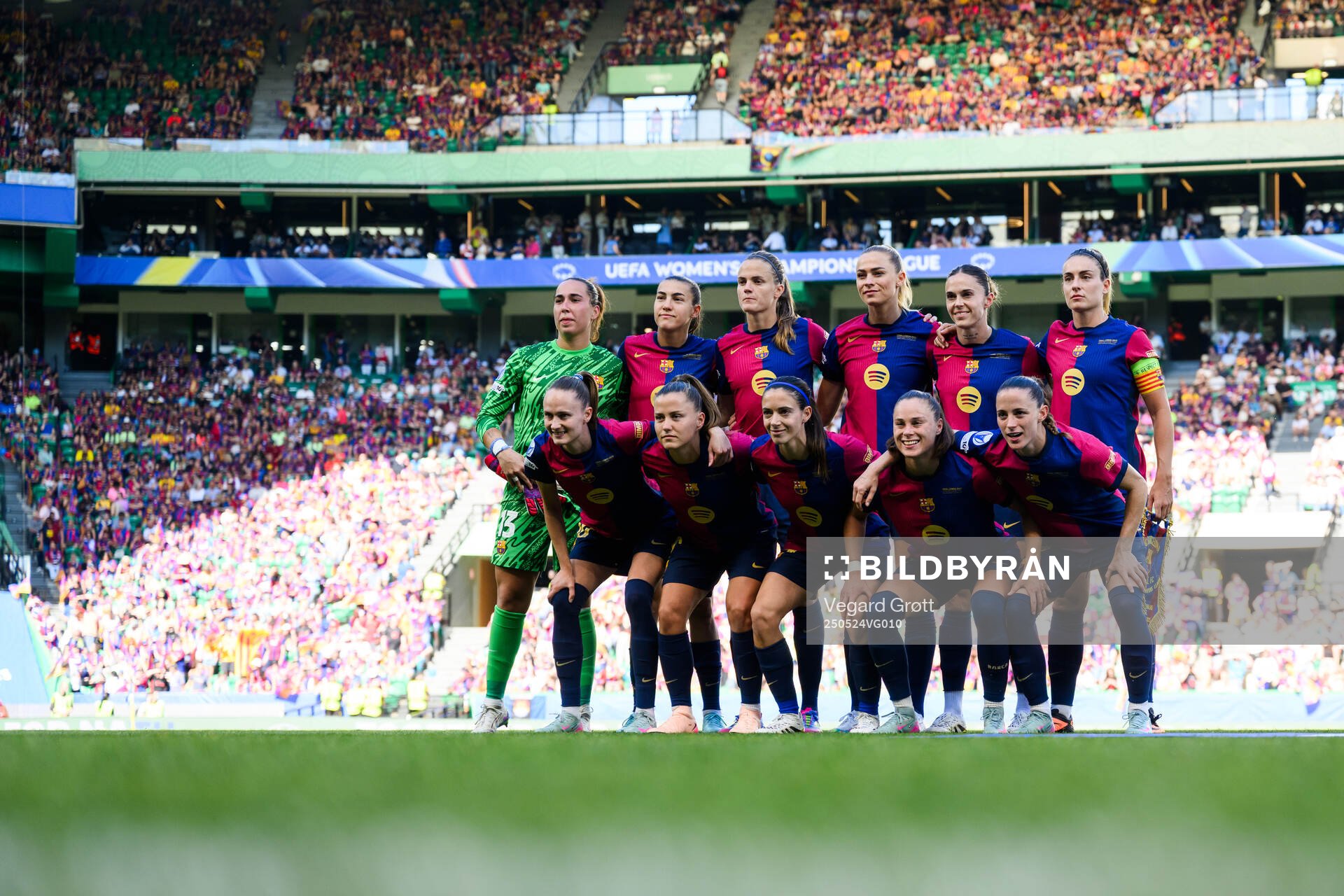 The starting eleven of Barcelona ahead of the UEFA Women's Champions League final match between Arsenal and Barcelona on May 24, 2025 in Lisbon.