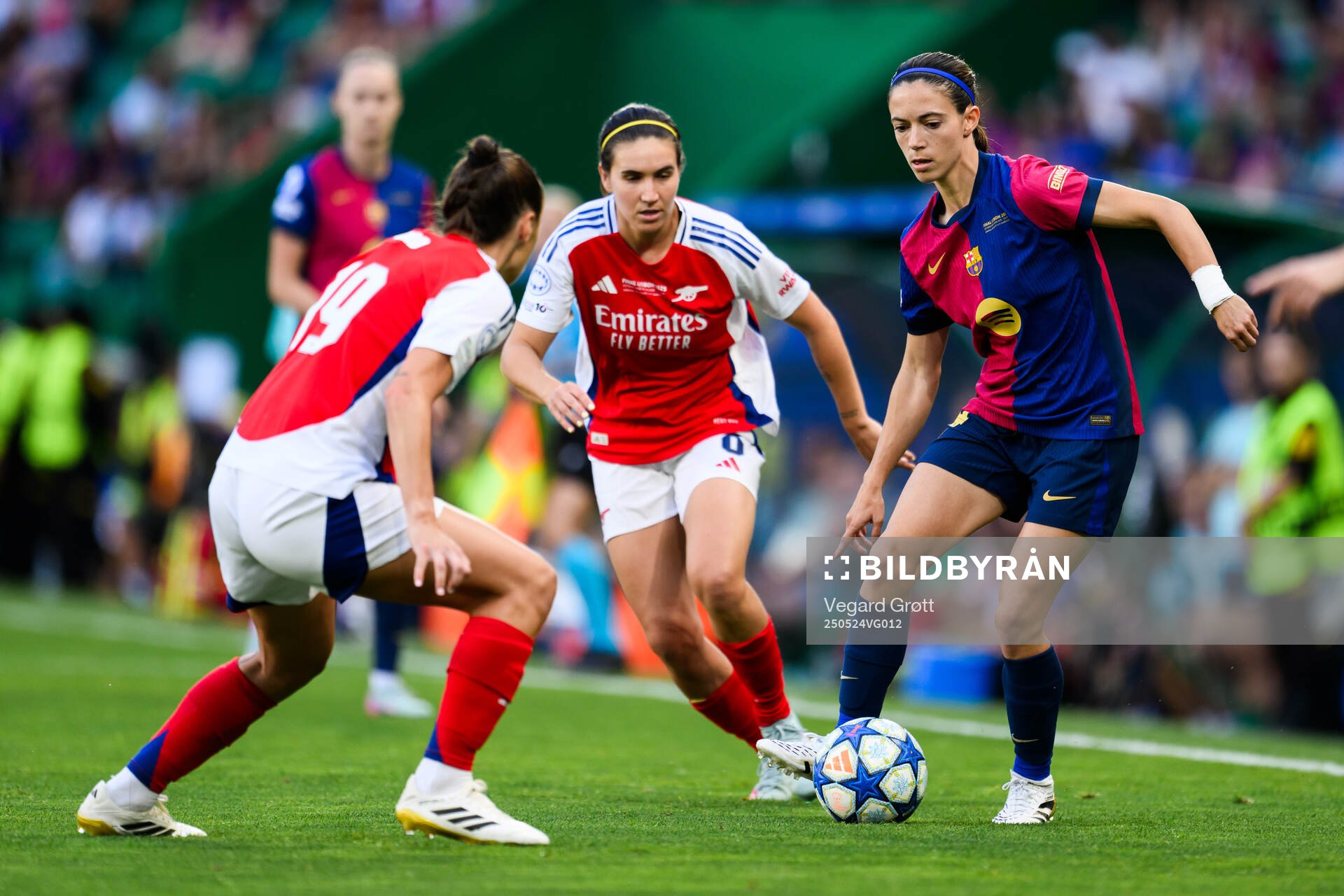 Aitana Bonmati of Barcelona during the UEFA Women's Champions League final match between Arsenal and Barcelona on May 24, 2025 in Lisbon.