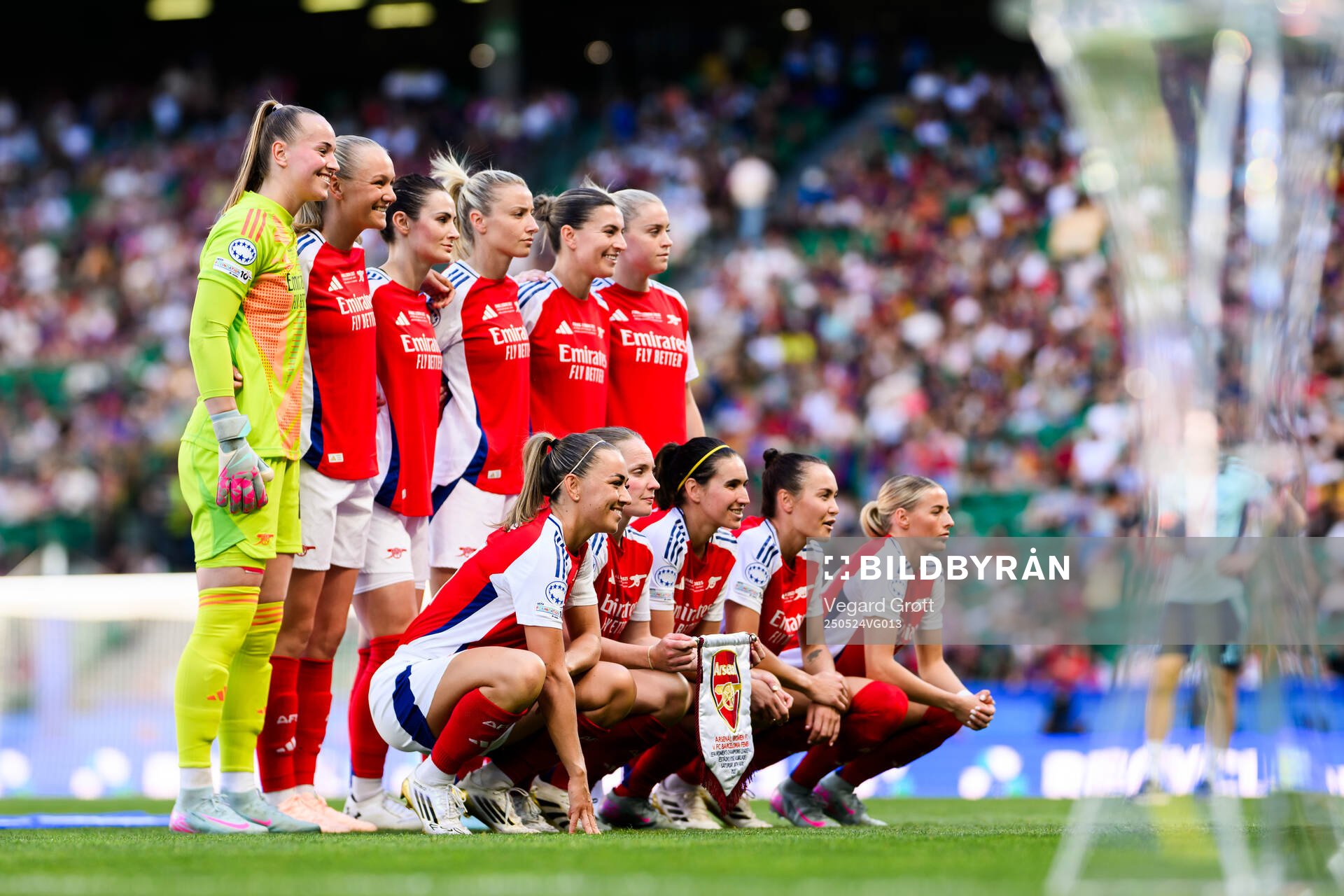 The starting eleven of Arsenal ahead of the UEFA Women's Champions League final match between Arsenal and Barcelona on May 24, 2025 in Lisbon.