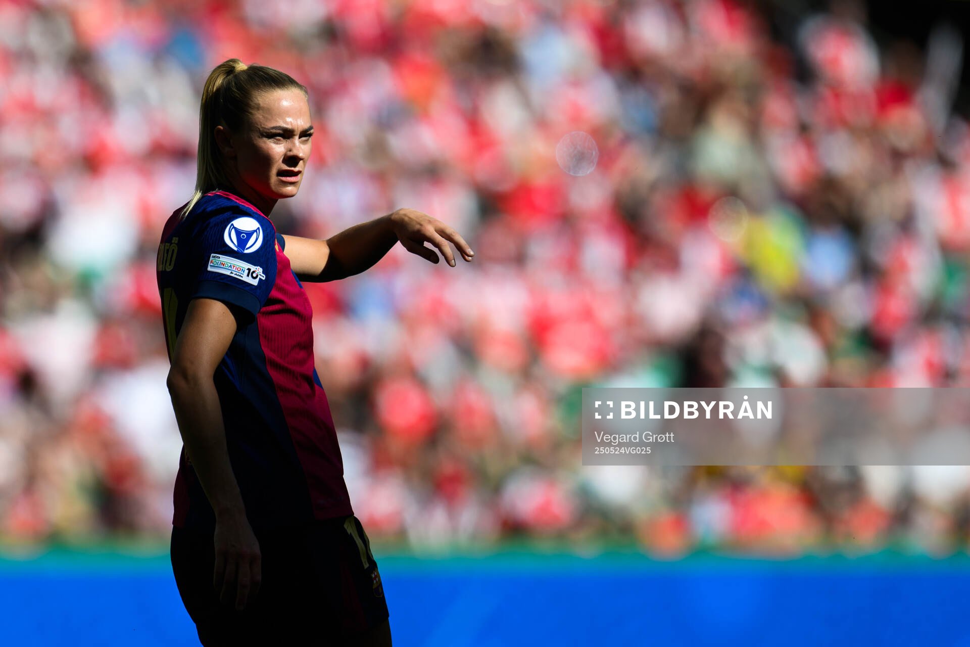 Fridolina Rolfö of Barcelona during the UEFA Women's Champions League final match between Arsenal and Barcelona on May 24, 2025 in Lisbon.