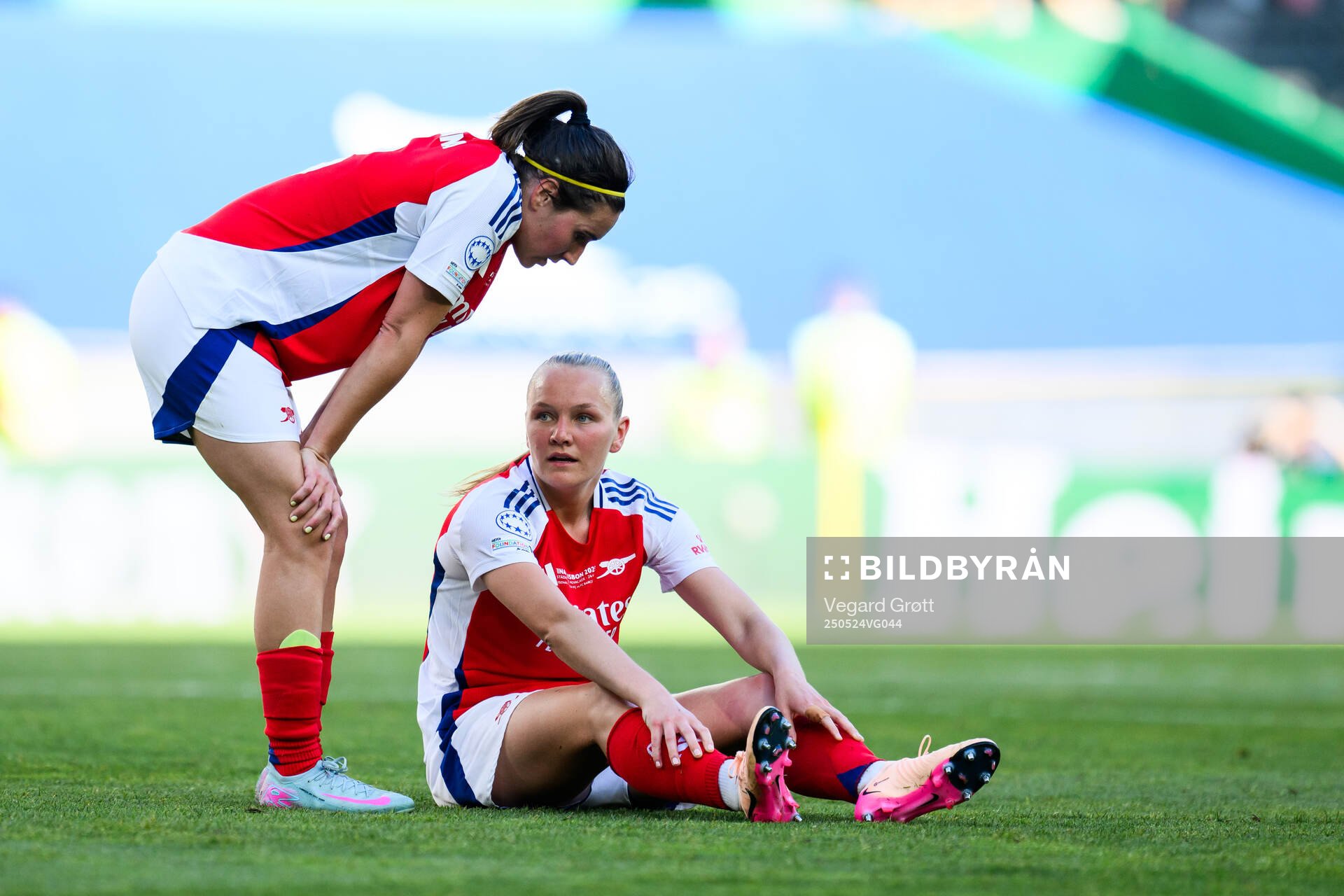 Frida Maanum of Arsenal during the UEFA Women's Champions League final match between Arsenal and Barcelona on May 24, 2025 in Lisbon.