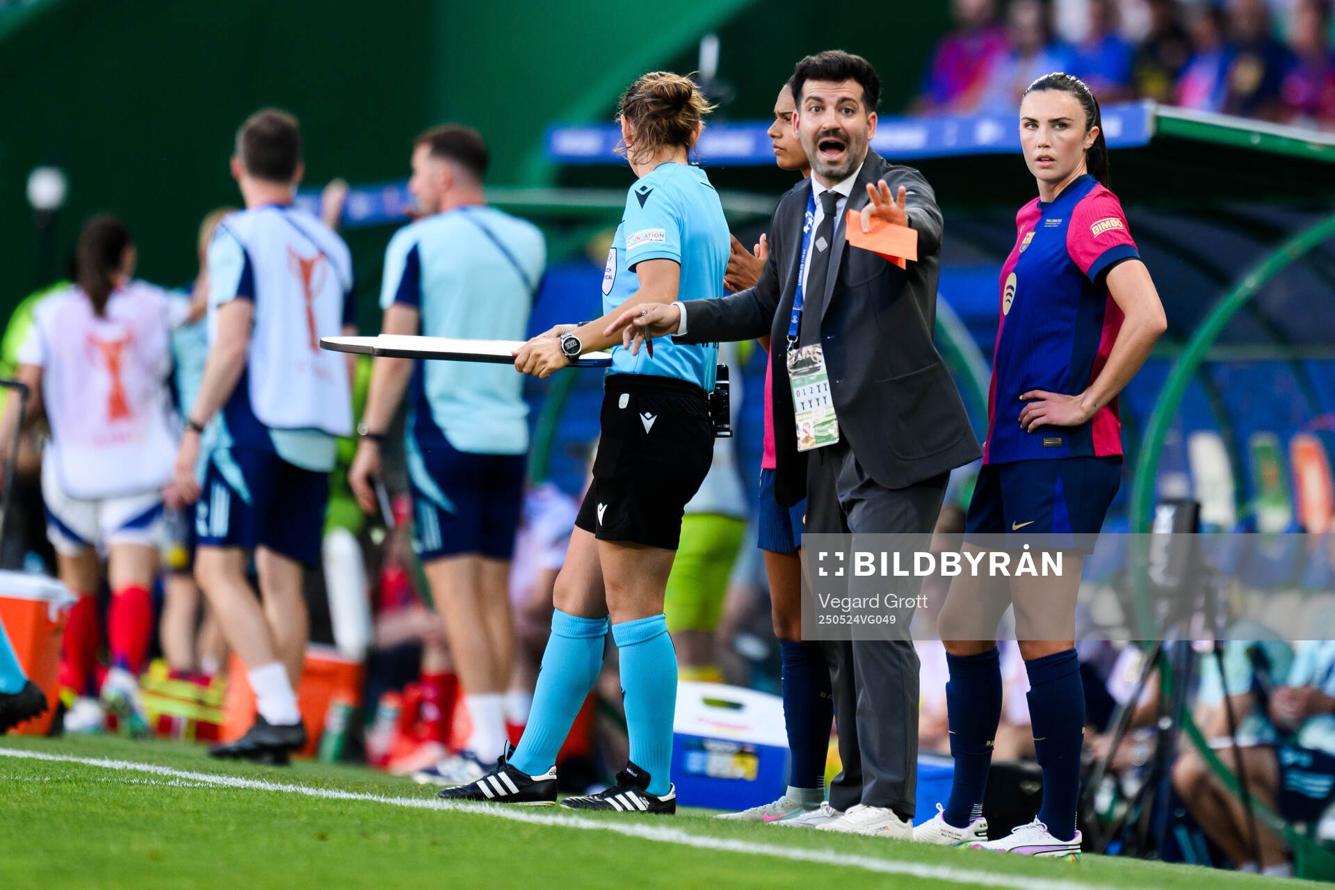Ingrid Syrstad Engen of Barcelona during the UEFA Women's Champions League final match between Arsenal and Barcelona on May 24, 2025 in Lisbon.