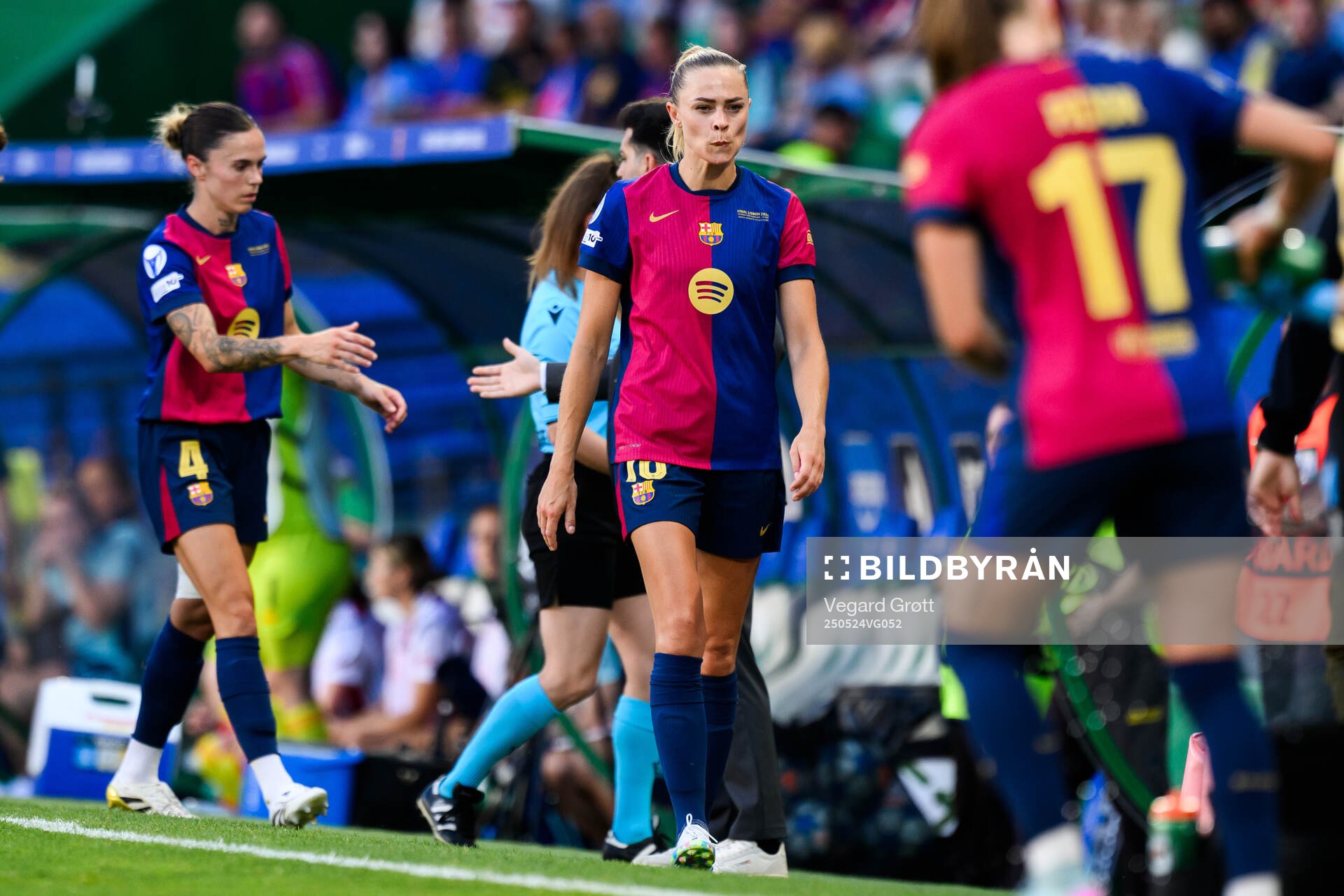 Fridolina Rolfö of Barcelona during the UEFA Women's Champions League final match between Arsenal and Barcelona on May 24, 2025 in Lisbon.
