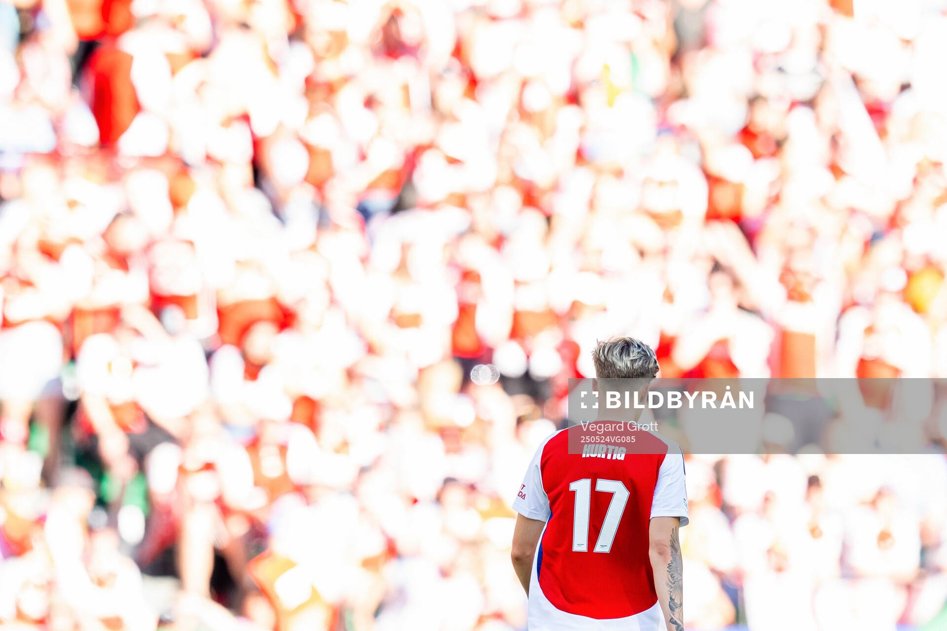 Lina Hurtig of Arsenal during the UEFA Women's Champions League final match between Arsenal and Barcelona on May 24, 2025 in Lisbon.