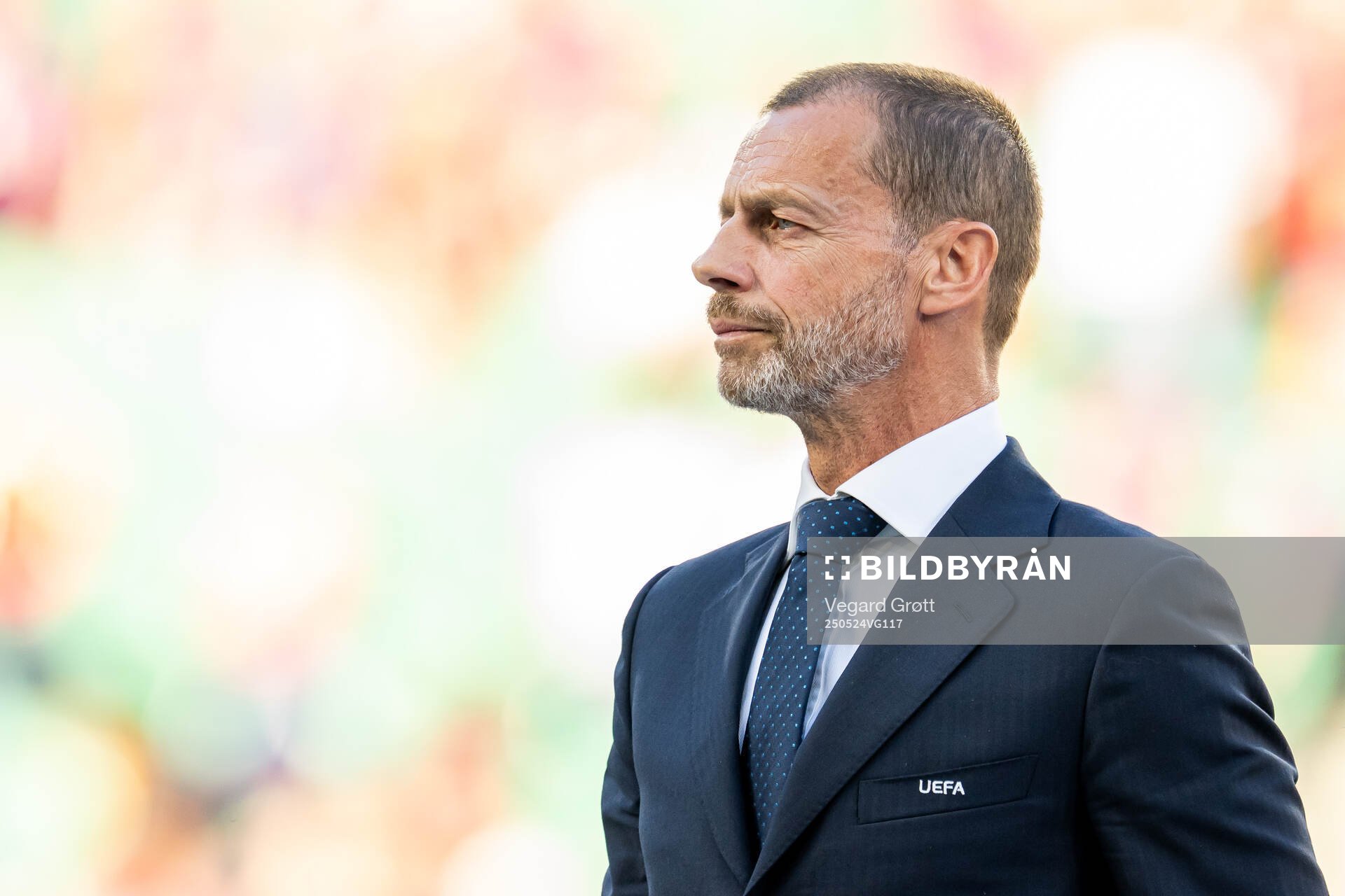 UEFA President Aleksander Ceferin after the UEFA Women's Champions League final match between Arsenal and Barcelona on May 24, 2025 in Lisbon.