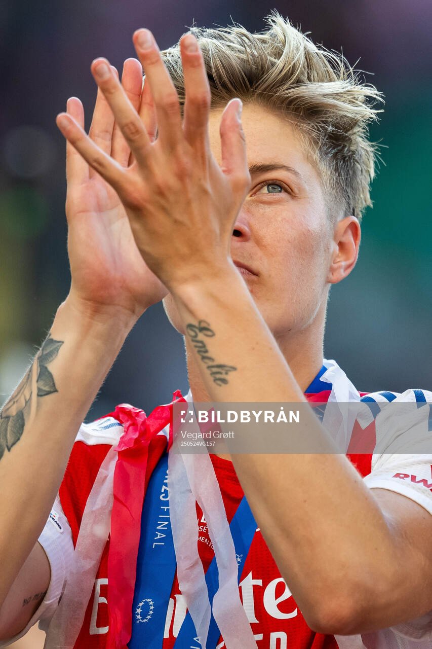 Lina Hurtig of Arsenal after the UEFA Women's Champions League final match between Arsenal and Barcelona on May 24, 2025 in Lisbon.