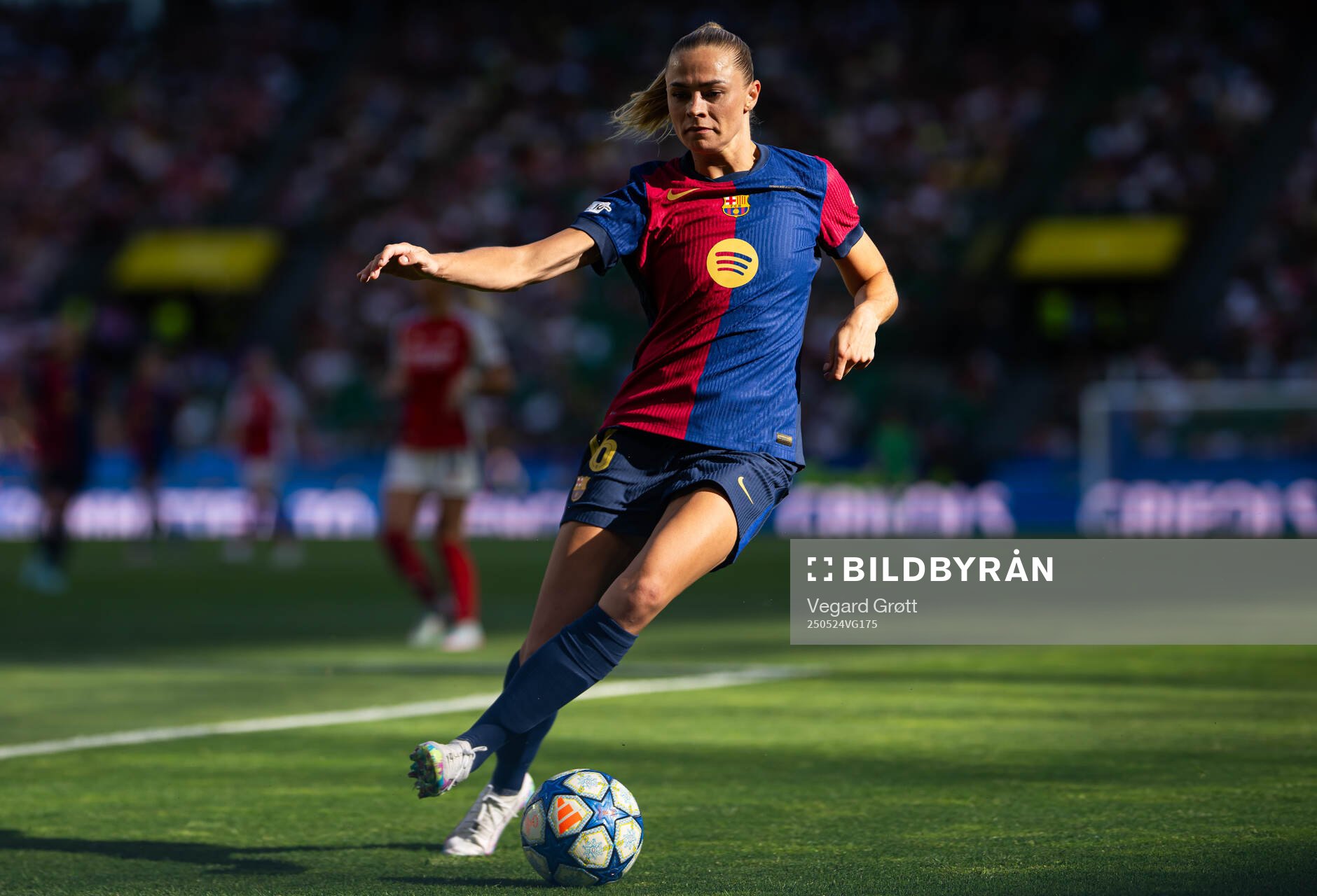 Fridolina Rolfö of Barcelona during the UEFA Women's Champions League final match between Arsenal and Barcelona on May 24, 2025 in Lisbon.