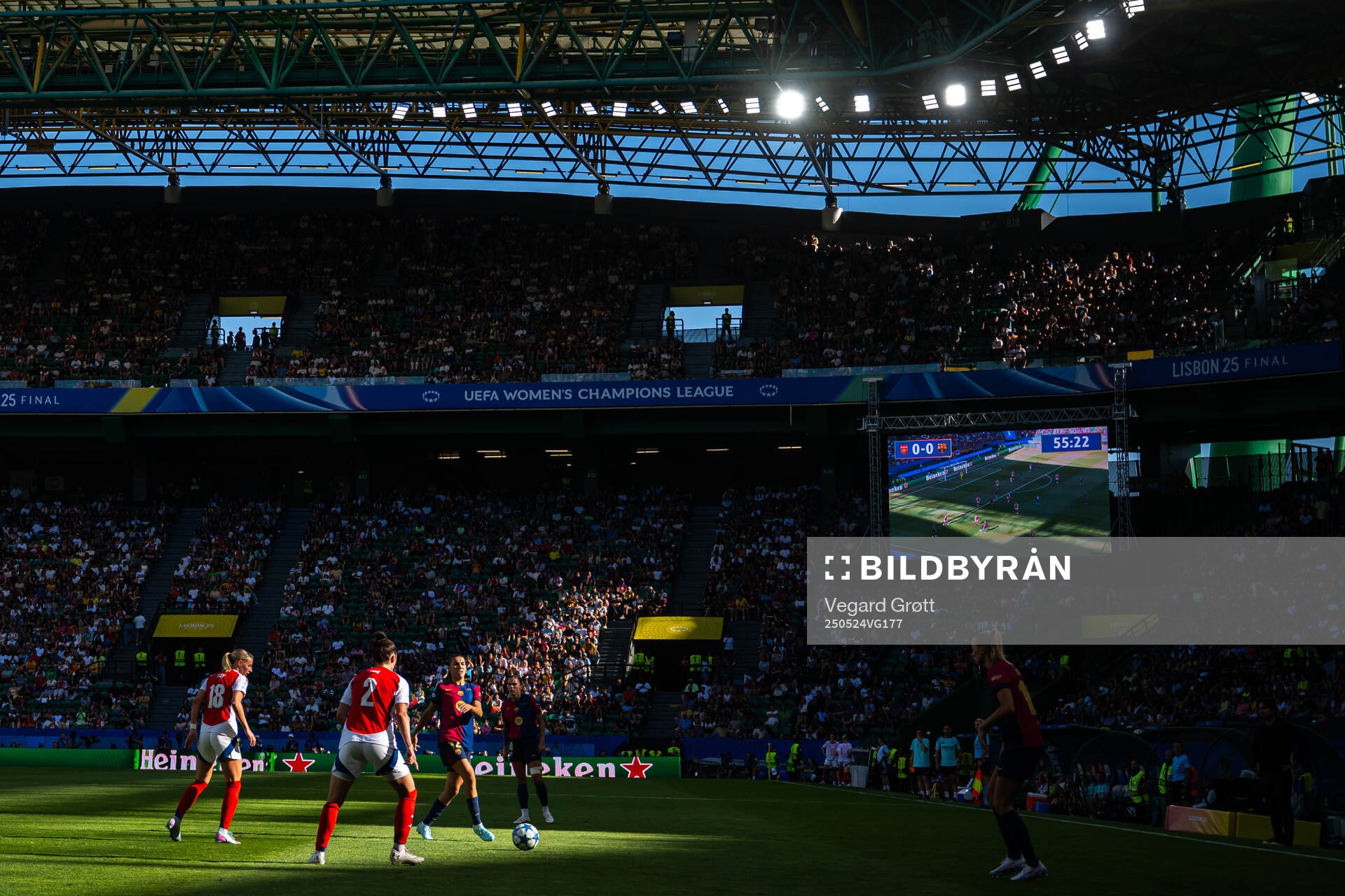 General view of Estádio José Alvalade during the UEFA Women's Champions League final match between Arsenal and Barcelona on May 24, 2025 in Lisbon.