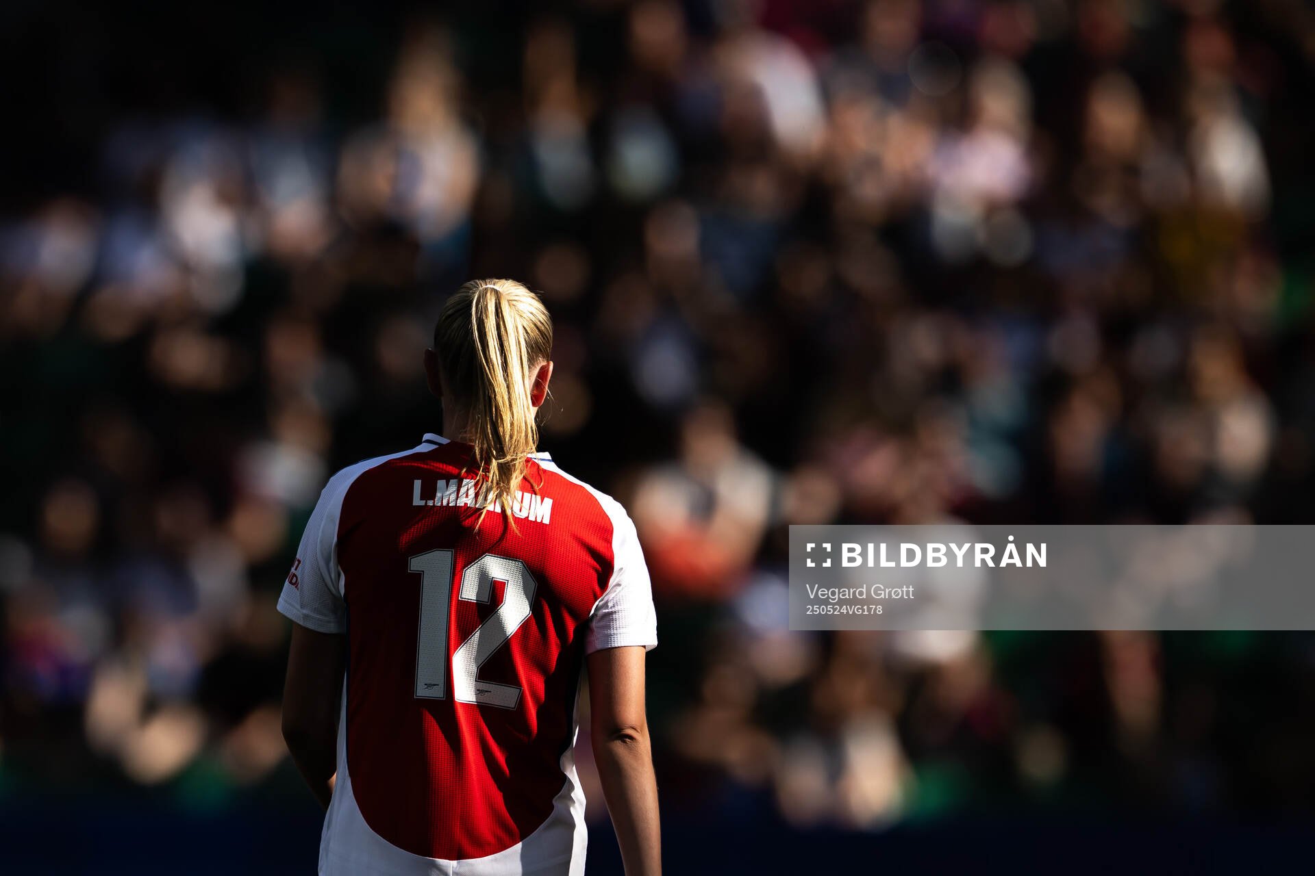 Frida Maanum of Arsenal during the UEFA Women's Champions League final match between Arsenal and Barcelona on May 24, 2025 in Lisbon.
