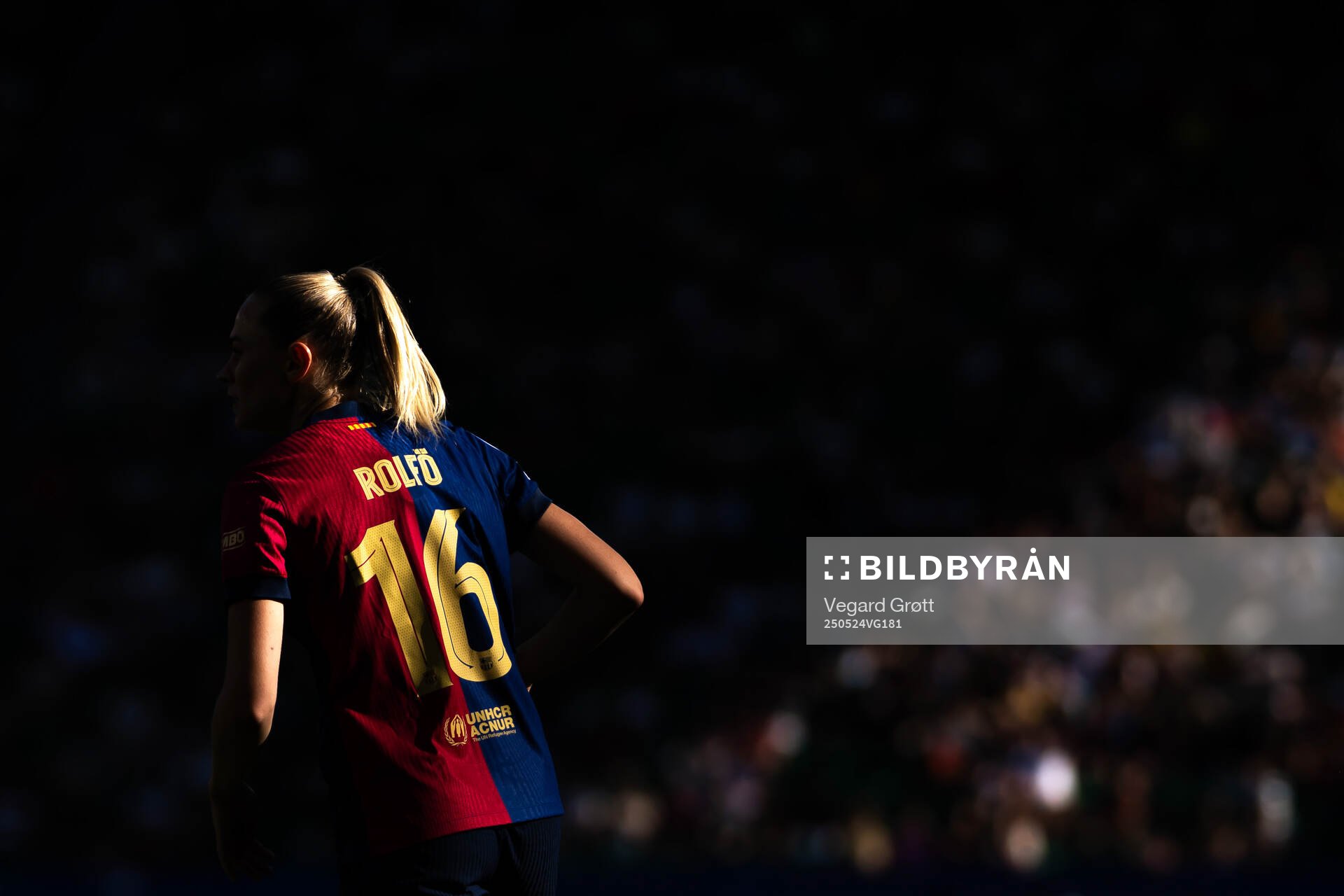 Fridolina Rolfö of Barcelona during the UEFA Women's Champions League final match between Arsenal and Barcelona on May 24, 2025 in Lisbon.