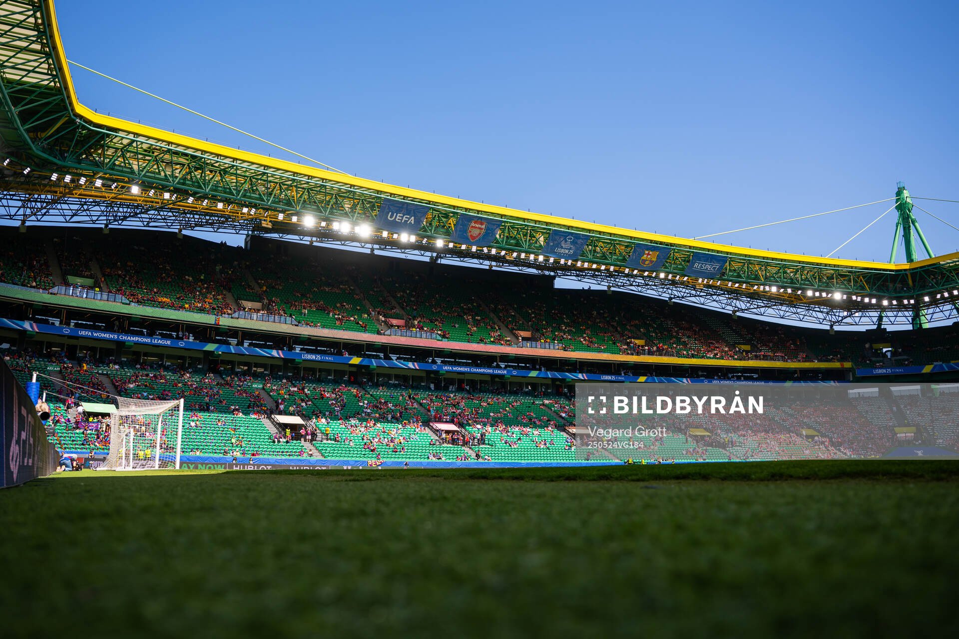 General view of Estádio José Alvalade ahead of the UEFA Women's Champions League final match between Arsenal and Barcelona on May 24, 2025 in Lisbon.