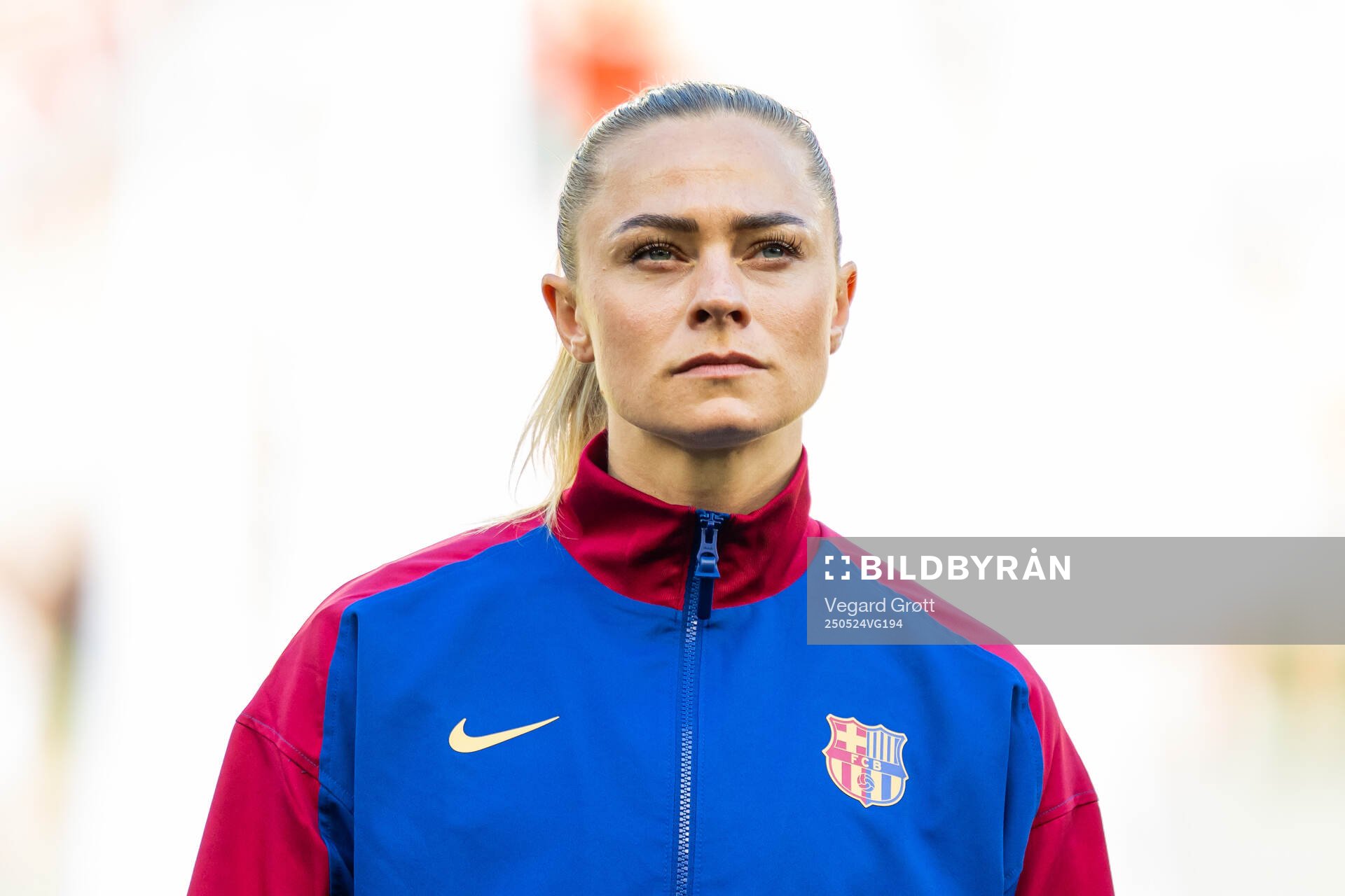 Fridolina Rolfö of Barcelona line up ahead of the UEFA Women's Champions League final match between Arsenal and Barcelona on May 24, 2025 in Lisbon.