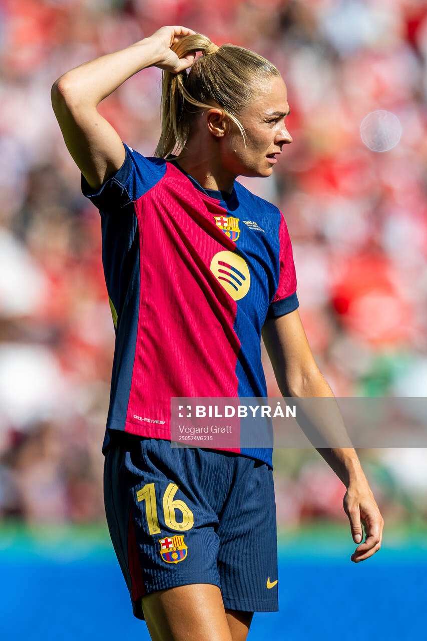 Fridolina Rolfö of Barcelona during the UEFA Women's Champions League final match between Arsenal and Barcelona on May 24, 2025 in Lisbon.