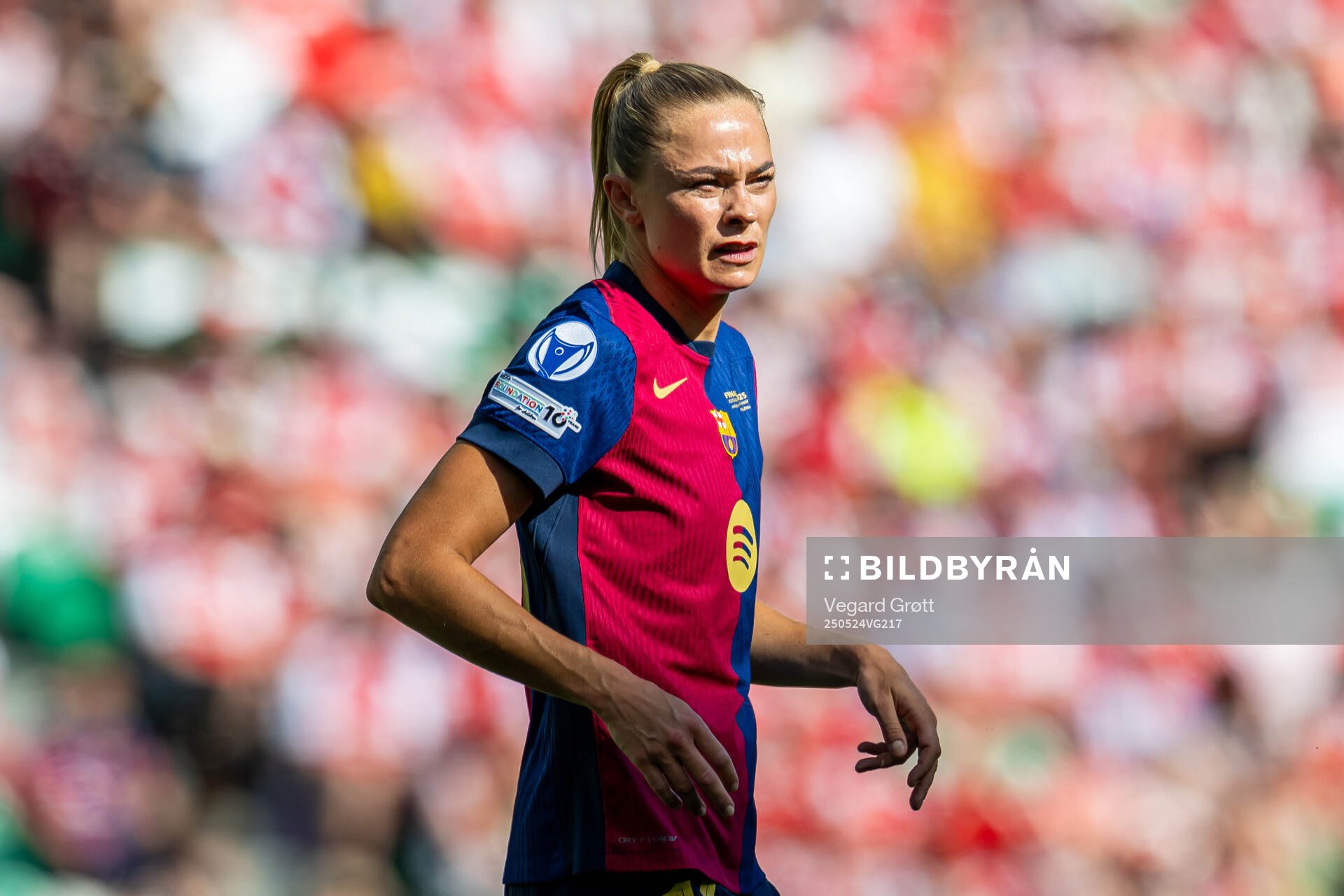 Fridolina Rolfö of Barcelona during the UEFA Women's Champions League final match between Arsenal and Barcelona on May 24, 2025 in Lisbon.