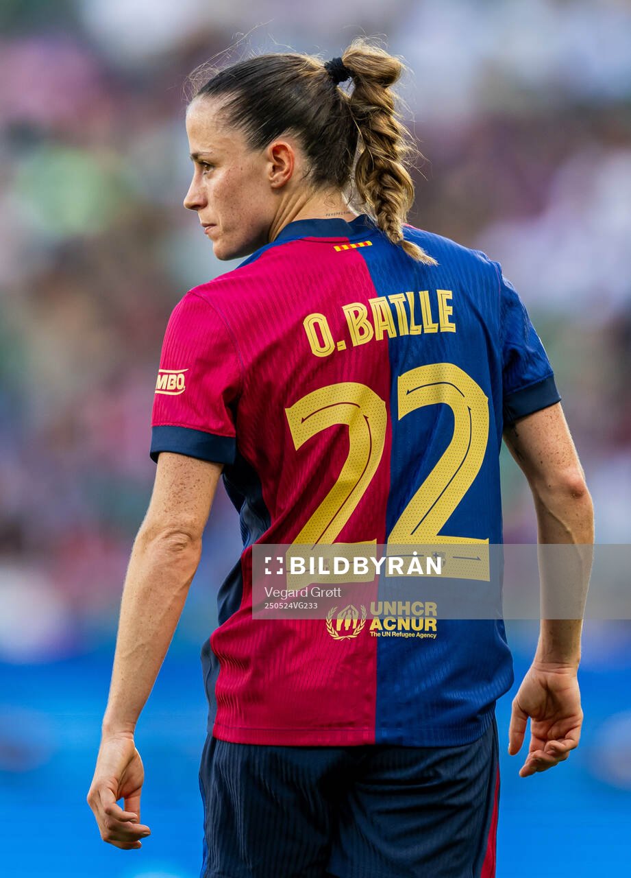Ona Batlle of Barcelona during the UEFA Women's Champions League final match between Arsenal and Barcelona on May 24, 2025 in Lisbon.