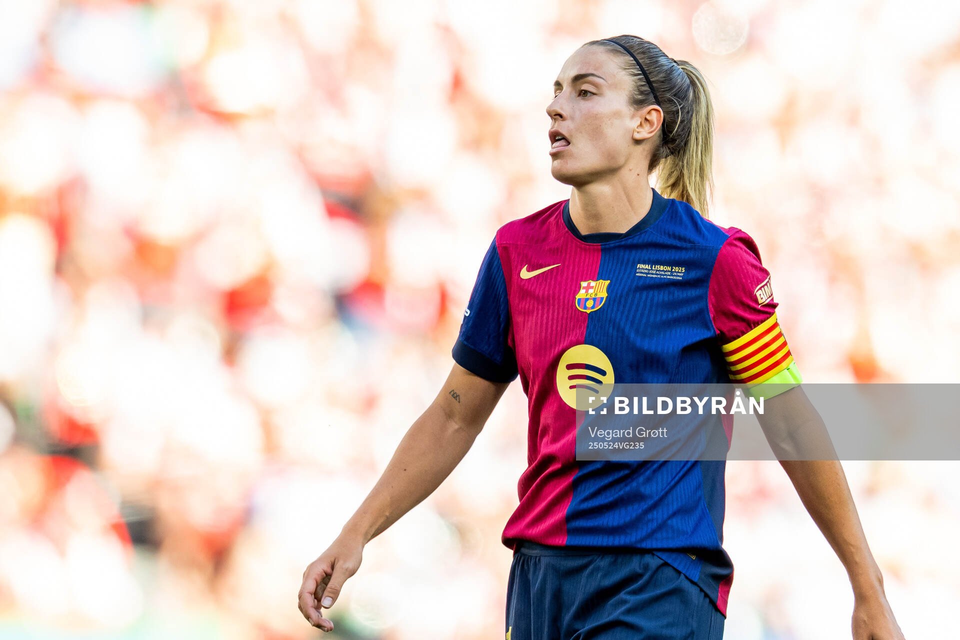Alexia Putellas of Barcelona during the UEFA Women's Champions League final match between Arsenal and Barcelona on May 24, 2025 in Lisbon.