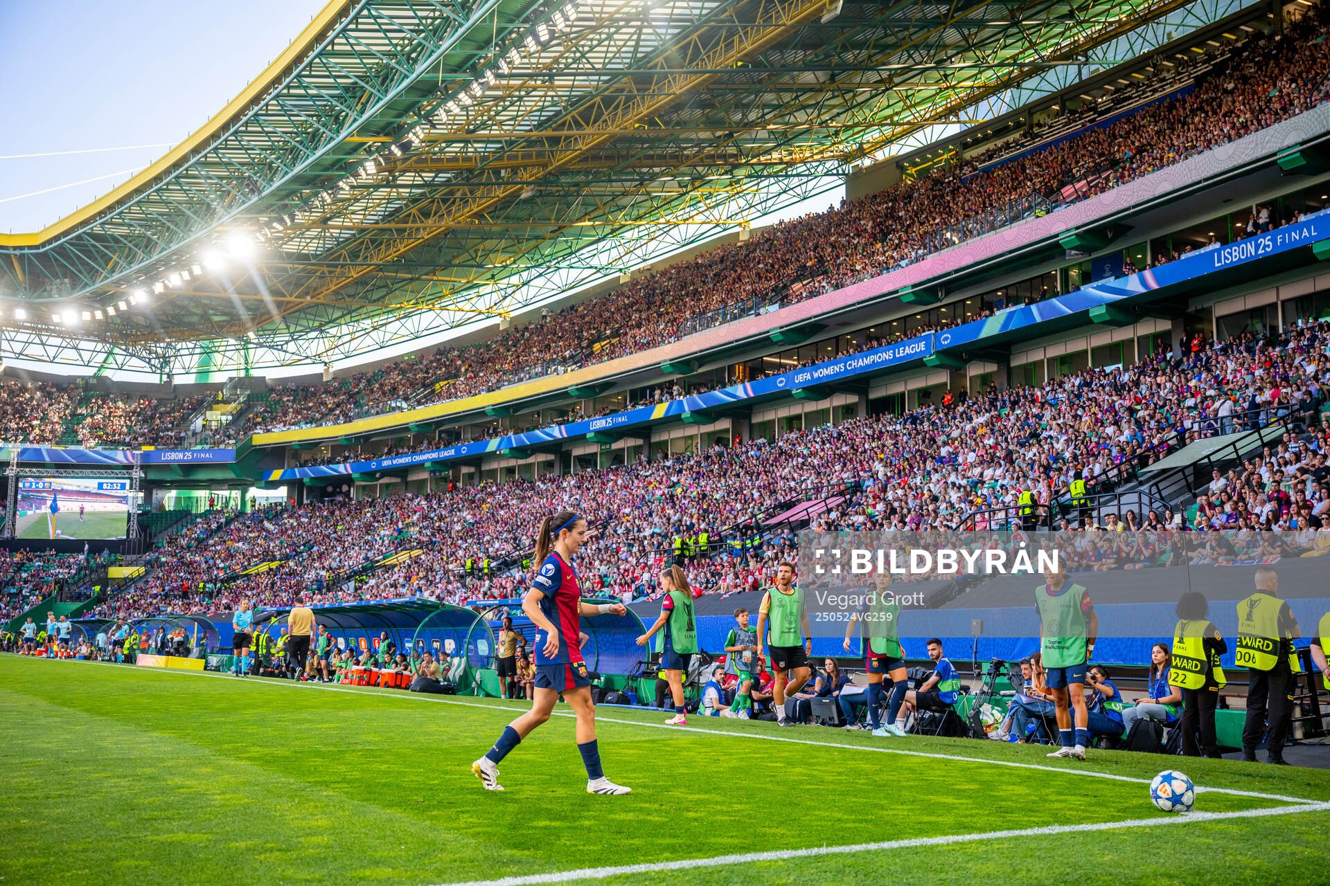 Aitana Bonmati of Barcelona during the UEFA Women's Champions League final match between Arsenal and Barcelona on May 24, 2025 in Lisbon.