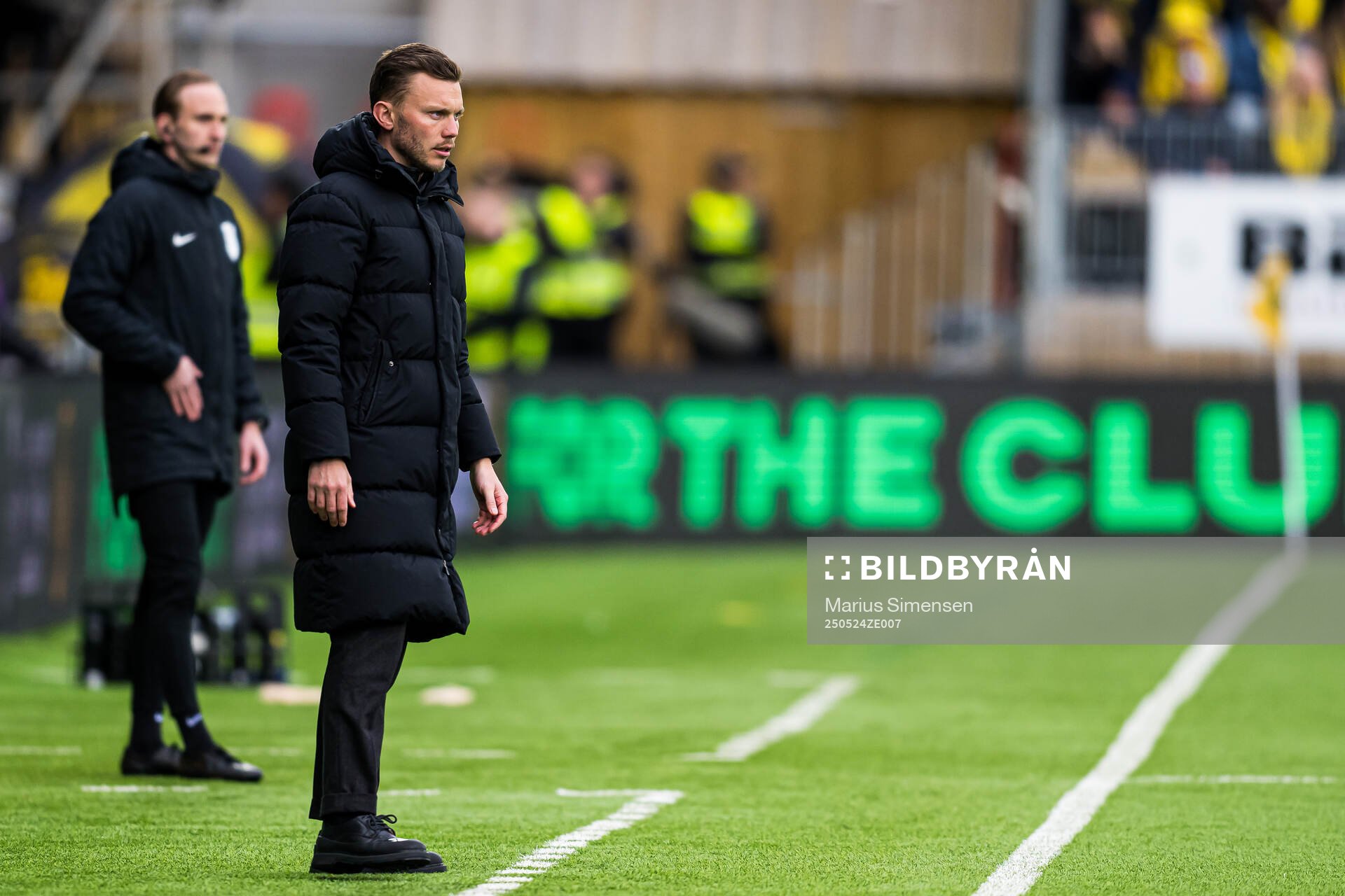 Alfred Johansson, head coach of Rosenborg, during the Eliteserien match between Bodø/Glimt and Rosenborg on May 24, 2025 in Bodø.