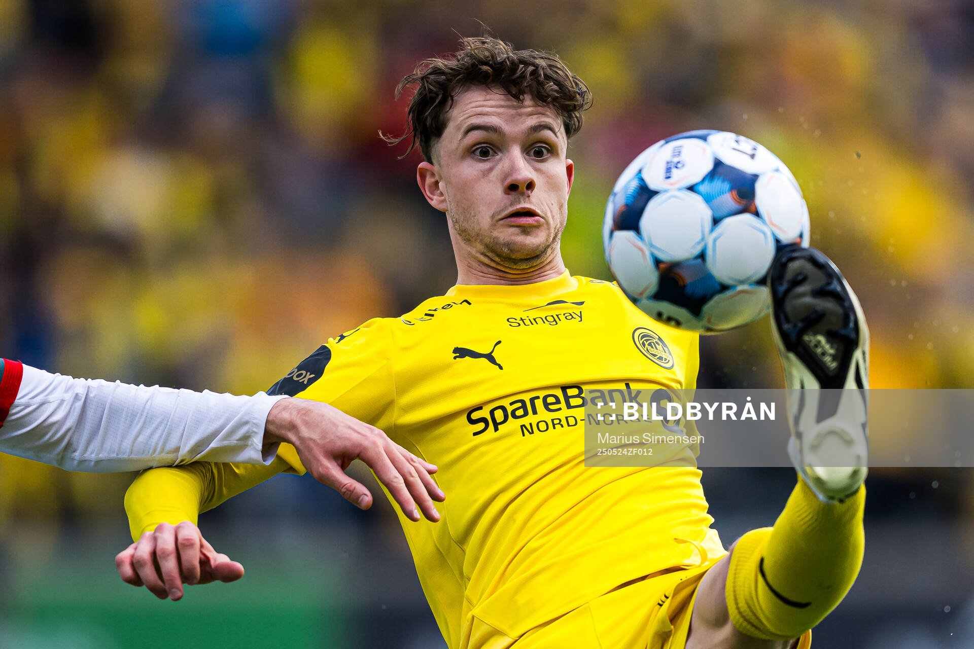 Håkon Evjen of Bodø/Glimt during the Eliteserien match between Bodø/Glimt and Rosenborg on May 24, 2025 in Bodø.