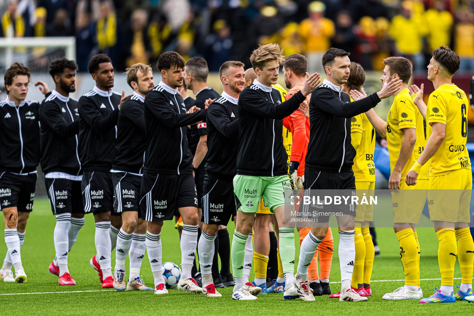 Sander Tangvik and Ole Kristian Selnæs of Rosenborg ahead of the Eliteserien match between Bodø/Glimt and Rosenborg on May 24, 2025 in Bodø.