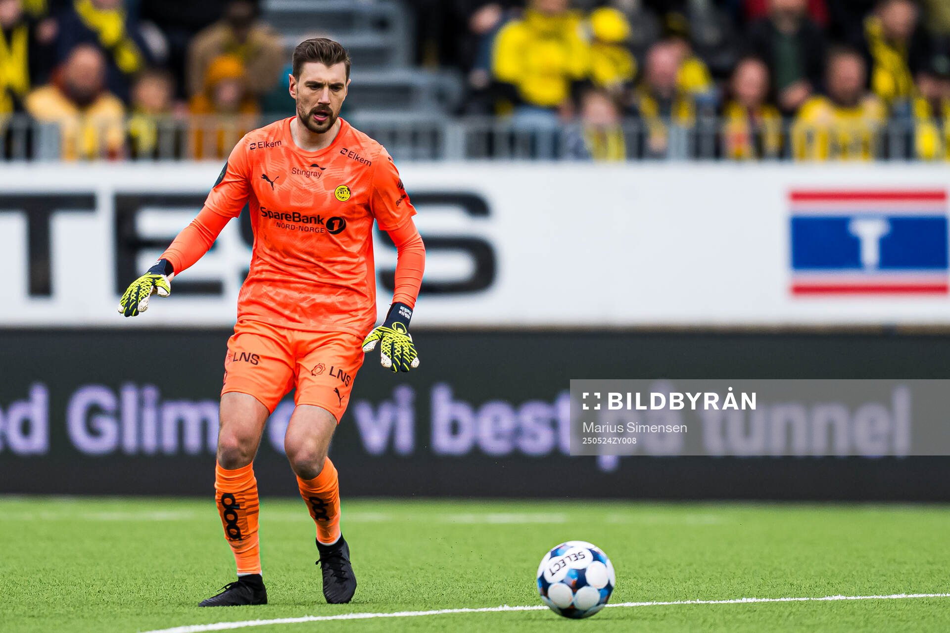 Nikita Haikin of Bodø/Glimt during the Eliteserien match between Bodø/Glimt and Rosenborg on May 24, 2025 in Bodø.