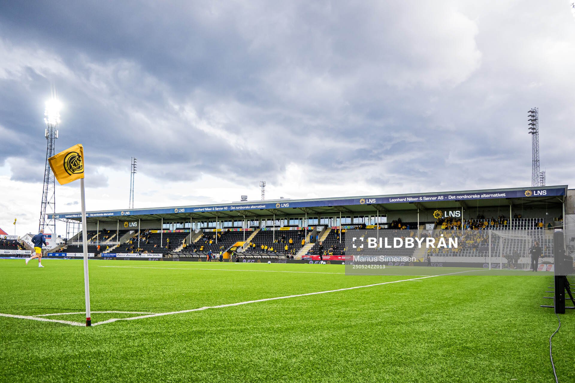 Aspmyra Stadion ahead of the Eliteserien match between Bodø/Glimt and Rosenborg on May 24, 2025 in Bodø.