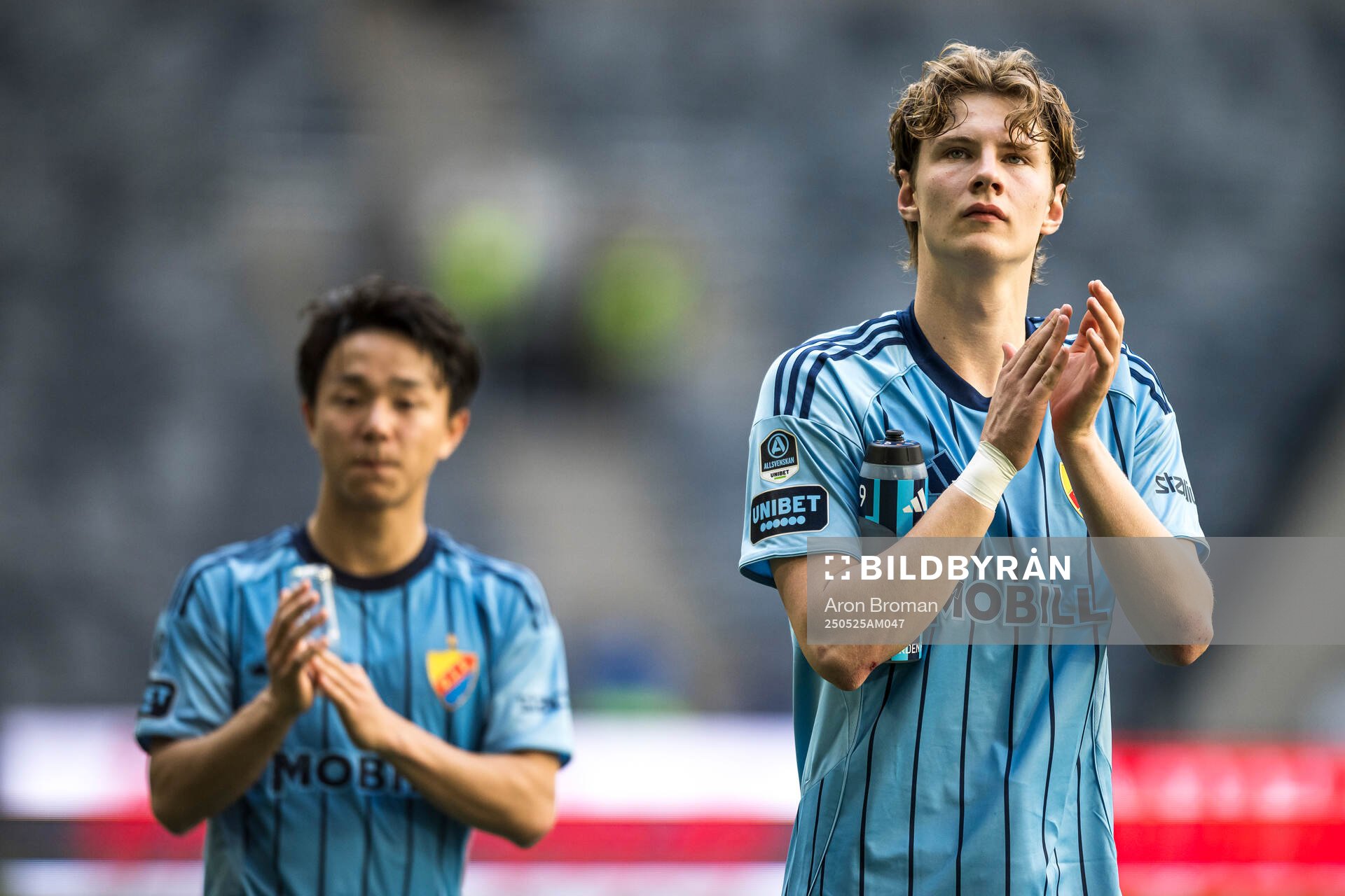 Djurgårdens Keita Kosugi och August Priske Flyger deppar