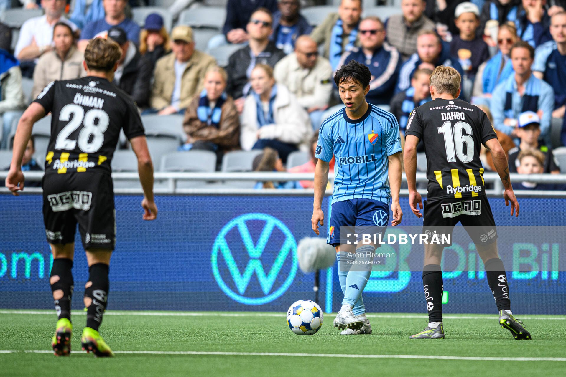 Djurgårdens Keita Kosugi under fotbollsmatchen i Allsvenskan mellan Djurgården och Häcken den 25 maj 2025 i Stockholm. 