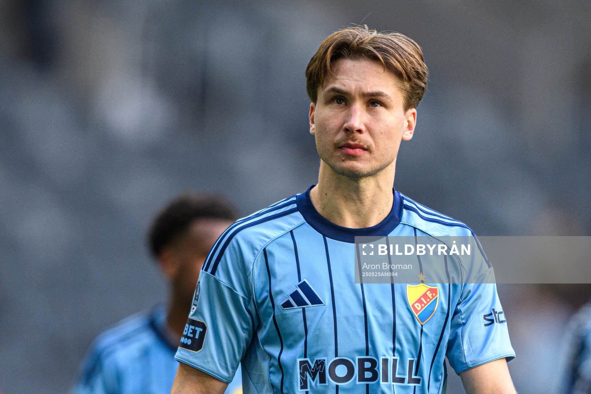 Djurgårdens Miro Tenho efter fotbollsmatchen i Allsvenskan mellan Djurgården och Häcken den 25 maj 2025 i Stockholm. 