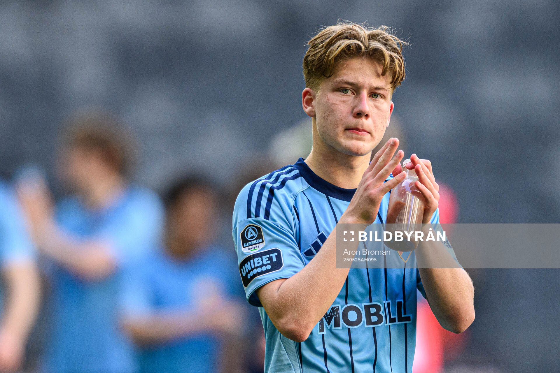 Djurgårdens Matias Siltanen efter fotbollsmatchen i Allsvenskan mellan Djurgården och Häcken den 25 maj 2025 i Stockholm. 