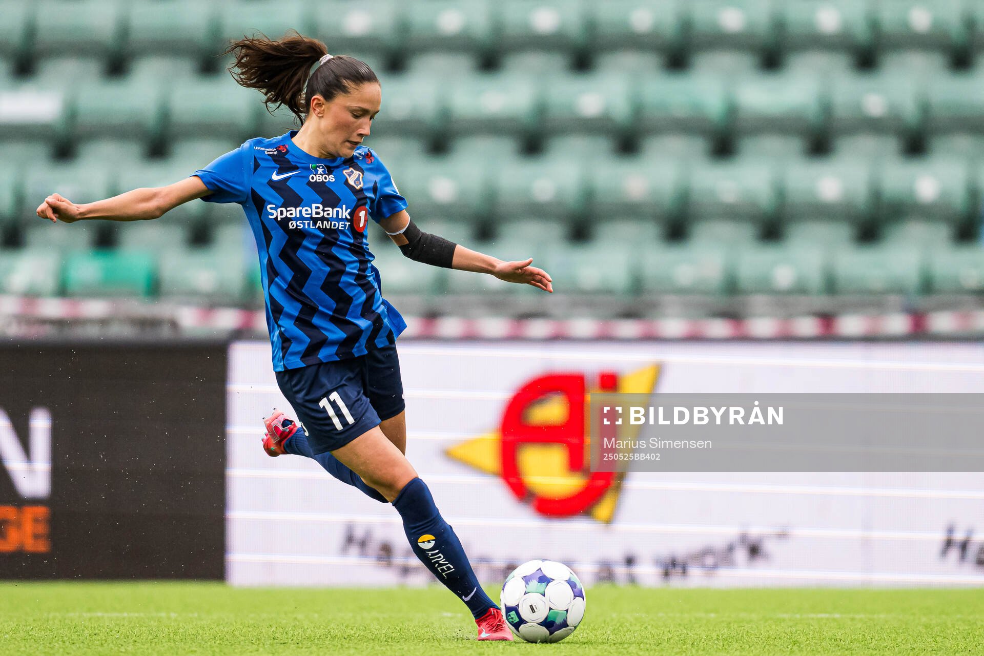 Ida Mortensen Natvik of Stabæk during the Toppserien football match between Stabæk and LSK Kvinner on May 25, 2025 in Bekkestua.