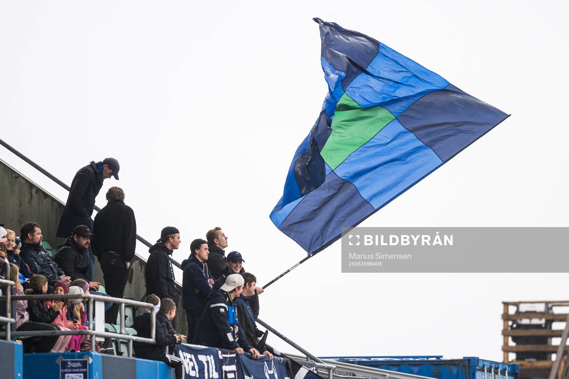 Spectators in the stands during the Toppserien football match between Stabæk and LSK Kvinner on May 25, 2025 in Bekkestua.