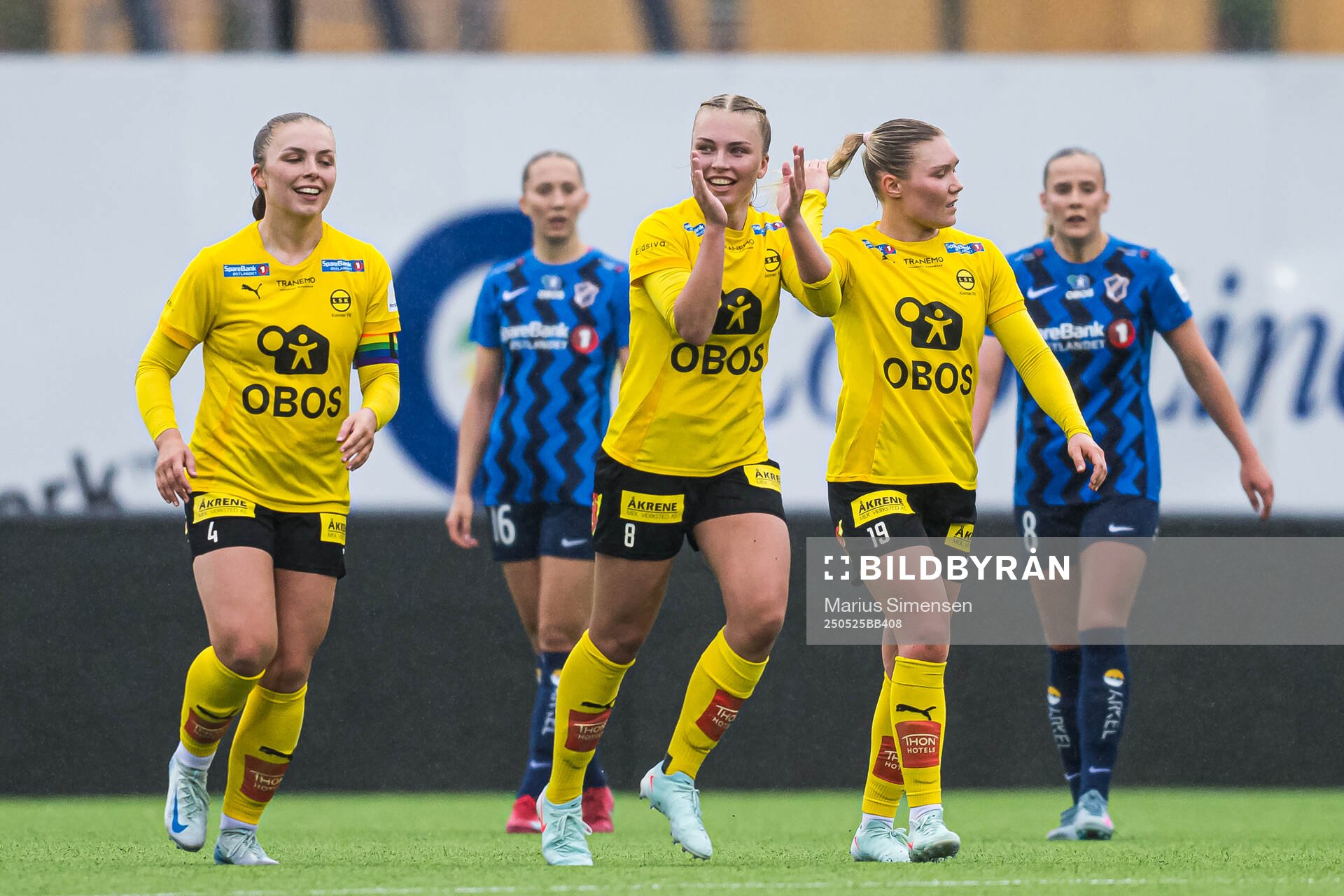 Kaia Bjelde Hjelmhaug of LSK Kvinner celebrates