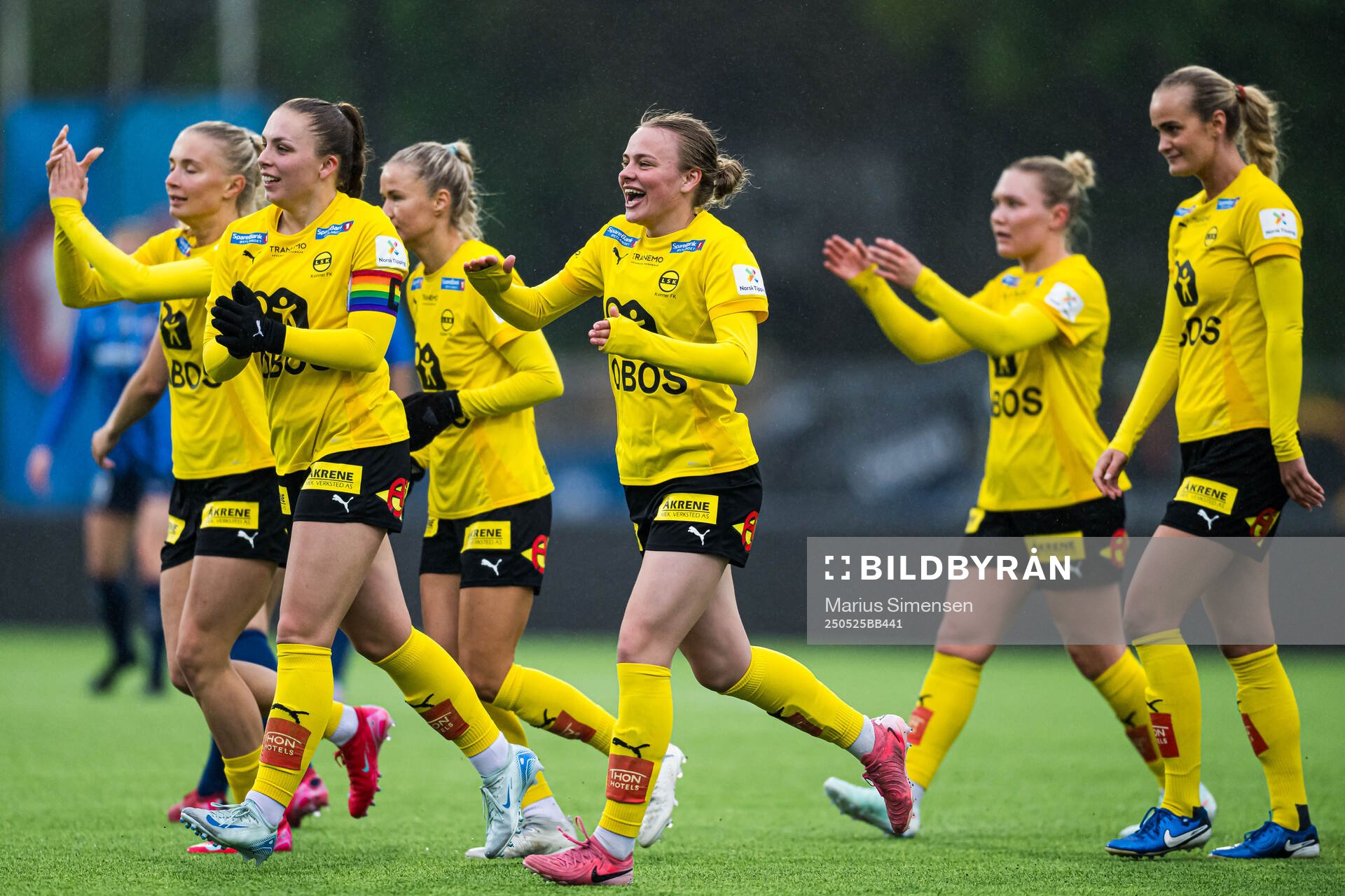 Kaia Bjelde Hjelmhaug of LSK Kvinner celebrates after scoring the 0-2 goal during the Toppserien football match between Stabæk and LSK Kvinner on May 25, 2025 in Bekkestua.