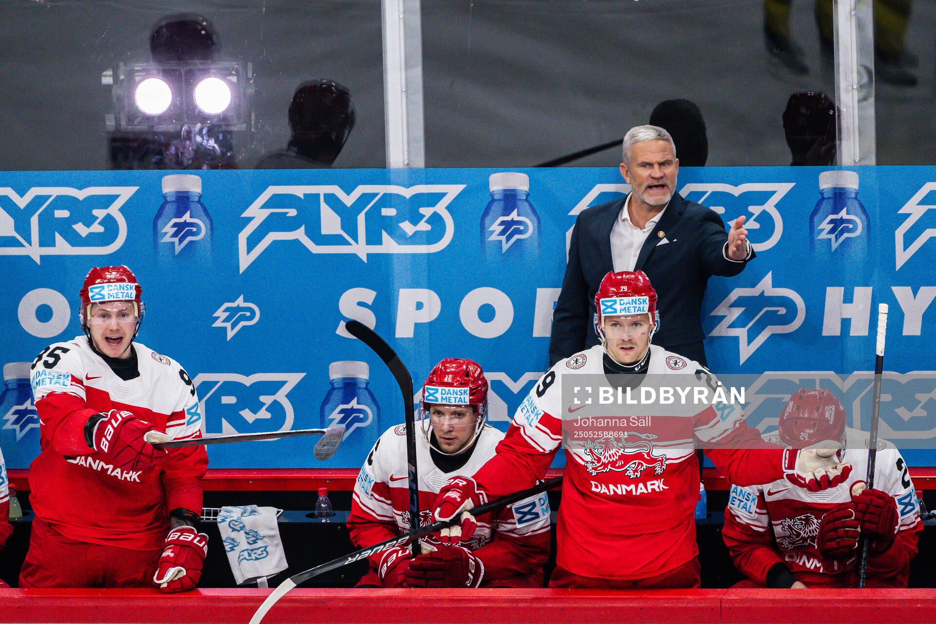 coach Mikael Gath of Denmark reacts