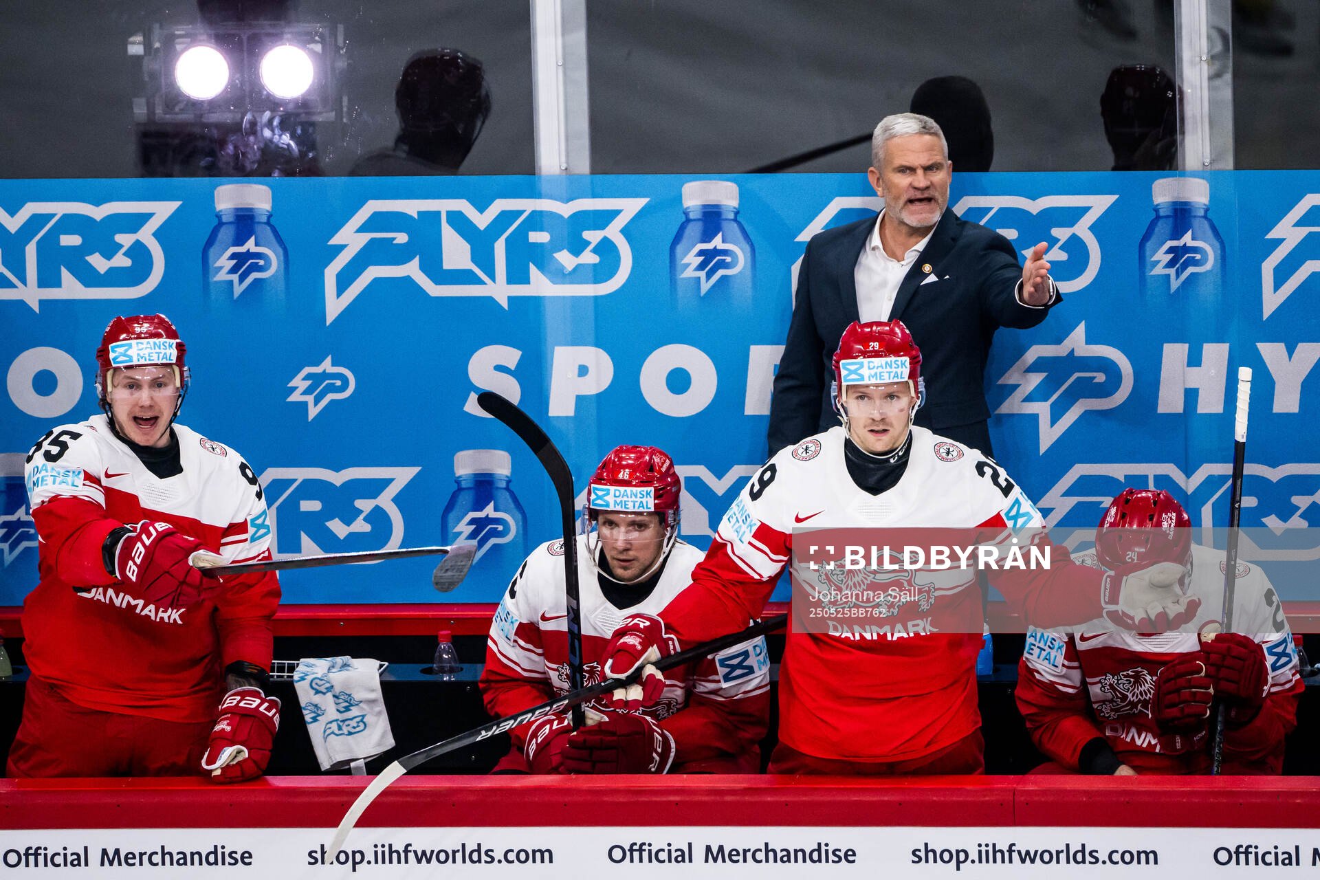 Head coach Mikael Gath of Denmark reacts