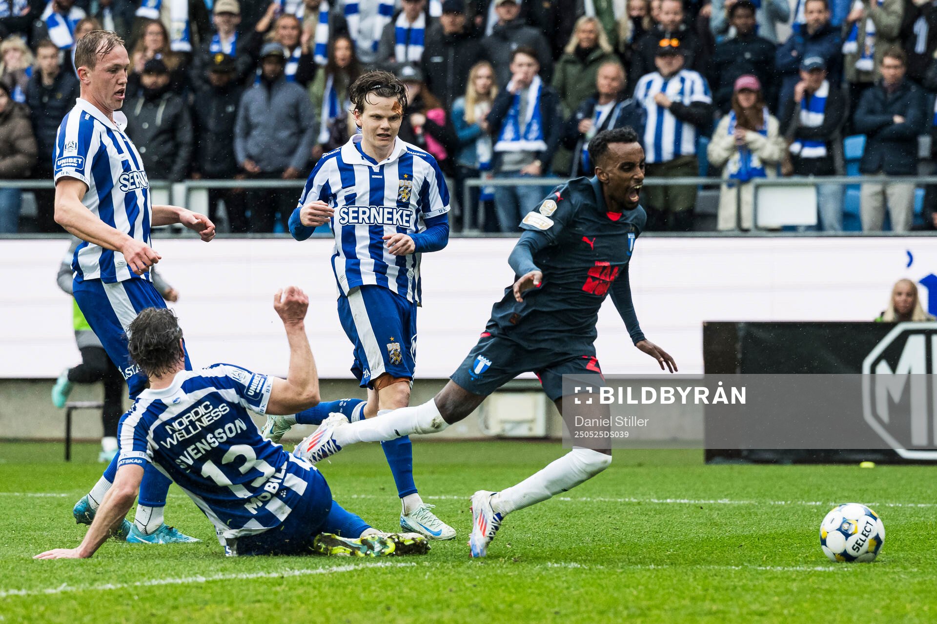 Malmö FFs Taha Ali under fotbollsmatchen i Allsvenskan mellan IFK Göteborg och Malmö FF den 25 maj 2025 i Göteborg. 